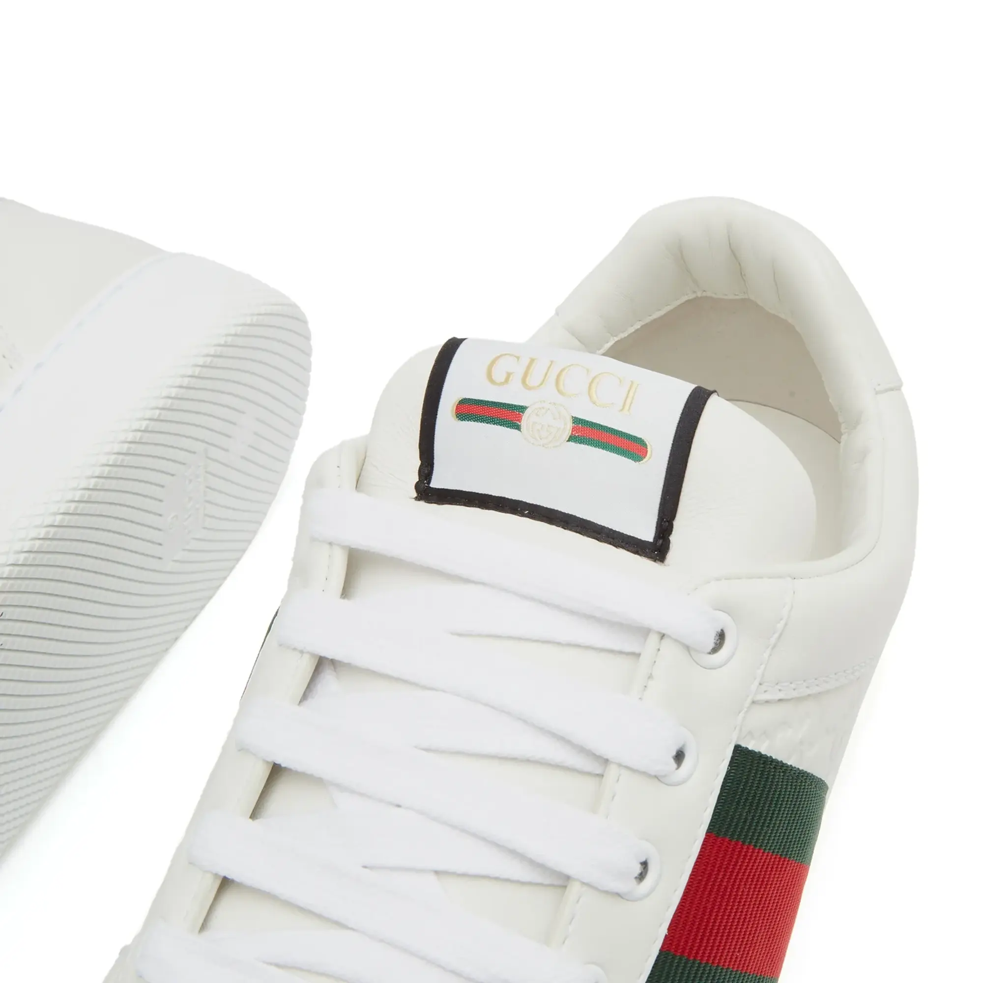 Gucci Men's Screener Sneaker White/Red/Green