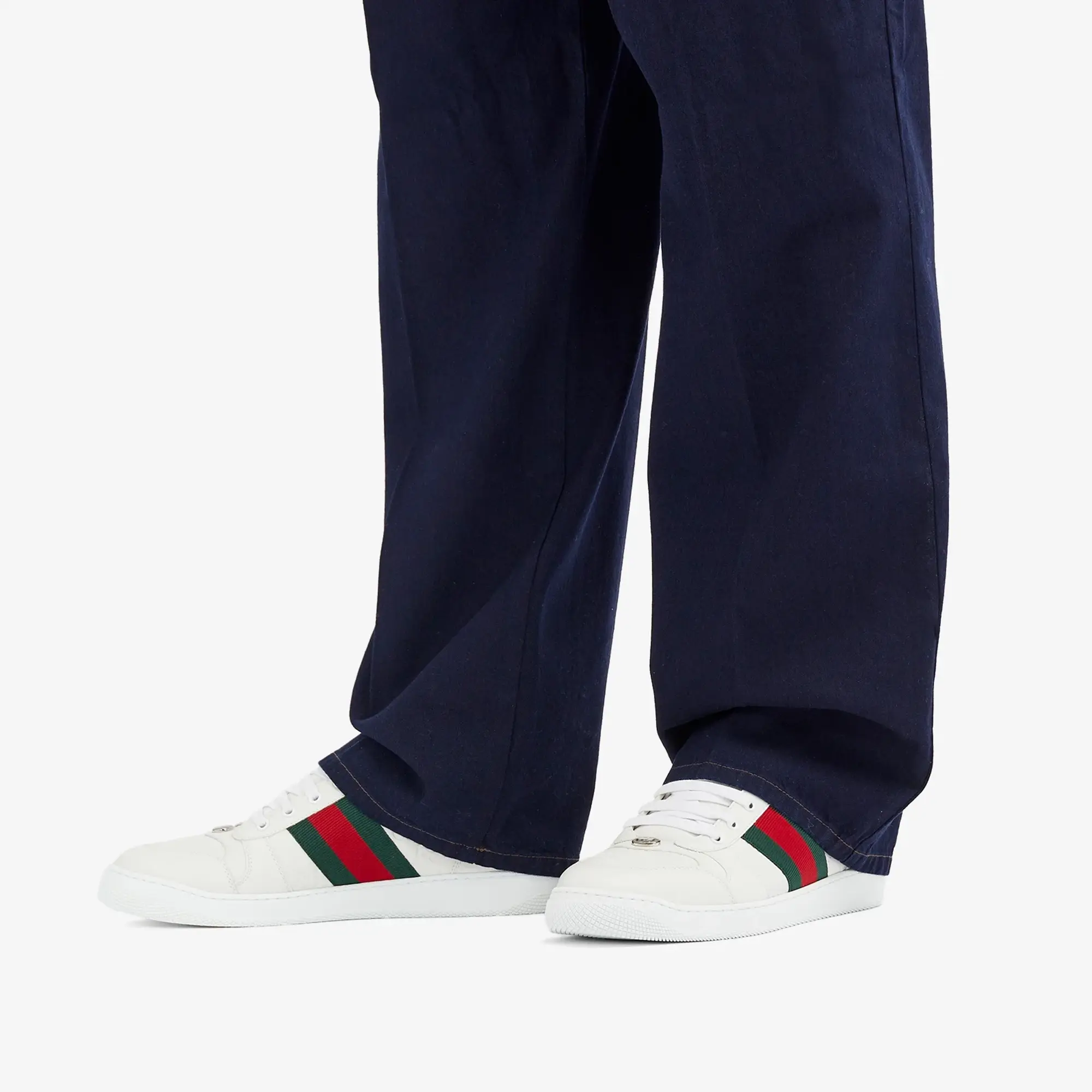 Gucci Men's Screener Sneaker White/Red/Green