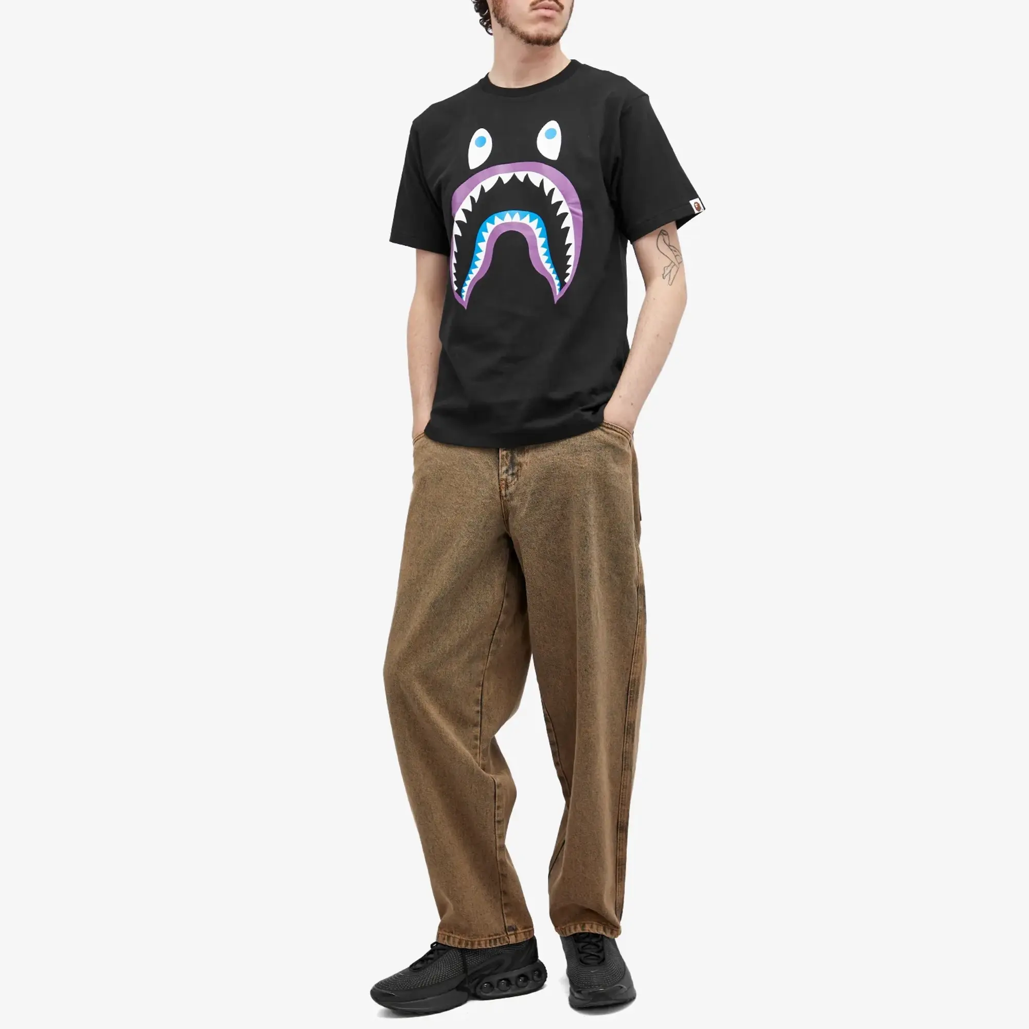 A Bathing Ape Men's Colours Shark PONR T-Shirt Black