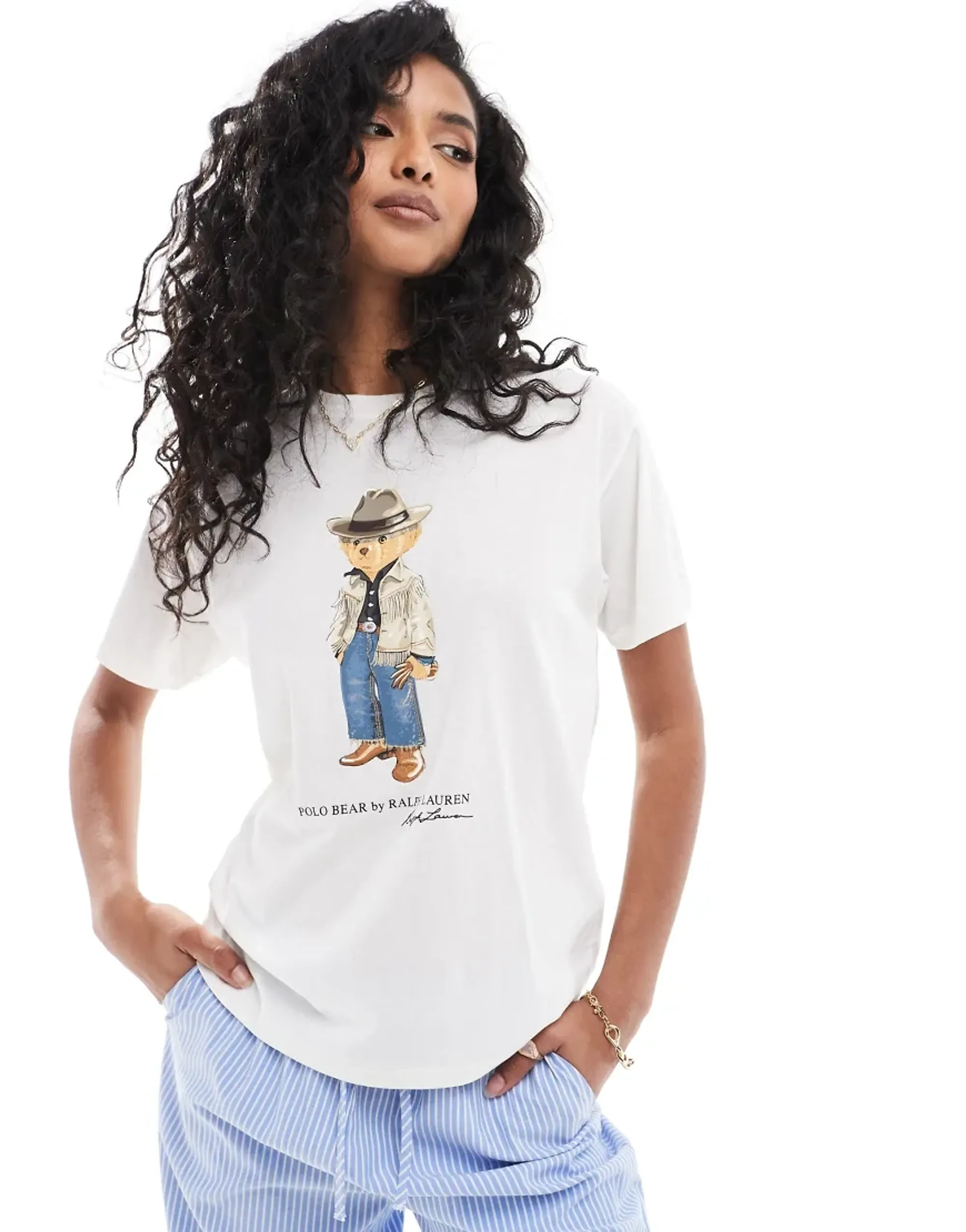 Polo Ralph Lauren T-Shirt With Bear Logo In White