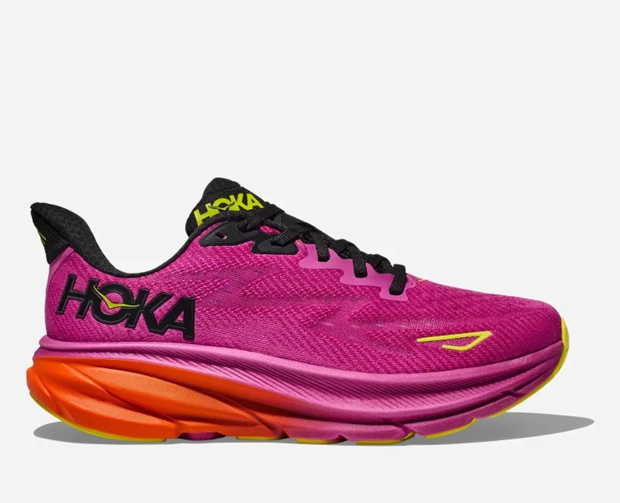 Hoka One One HOKA Men's Clifton 9 Road Running Shoes in Fuchsia/Black