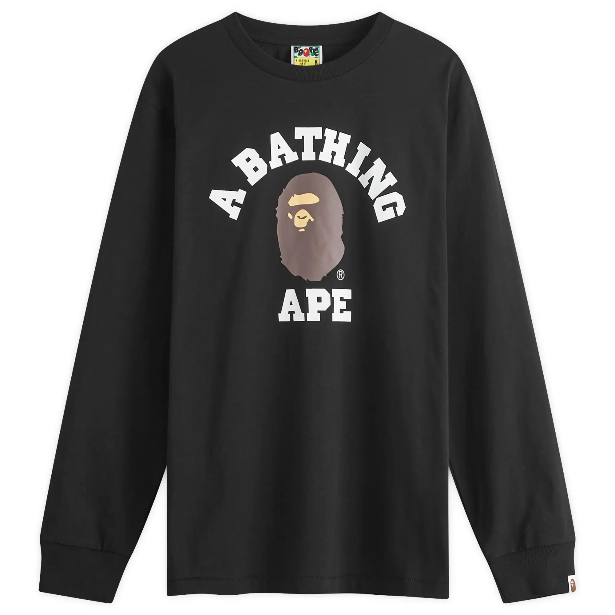 A Bathing Ape Men's Long Sleeve College T-Shirt Black