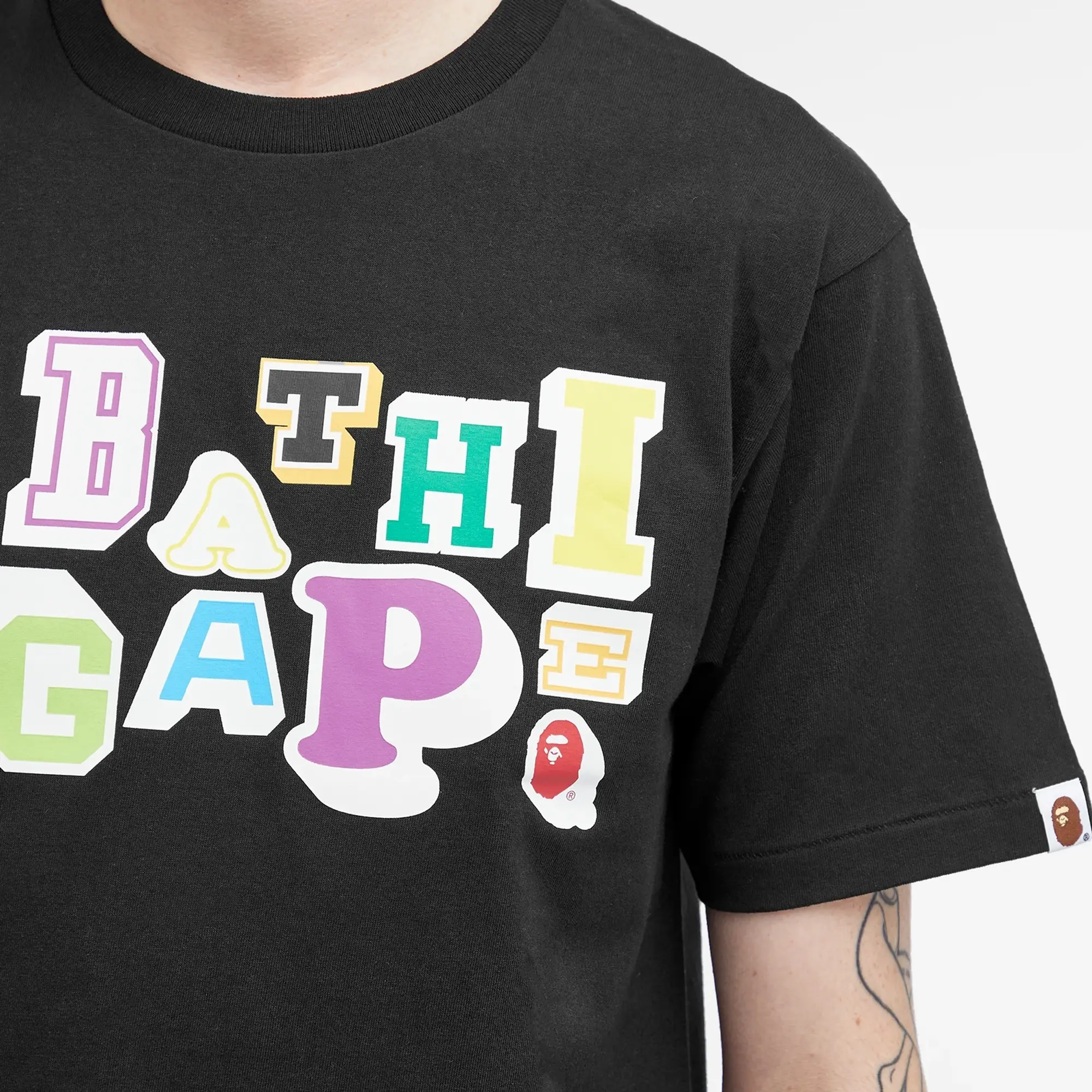 A Bathing Ape Men's Varsity Font T-Shirt Black