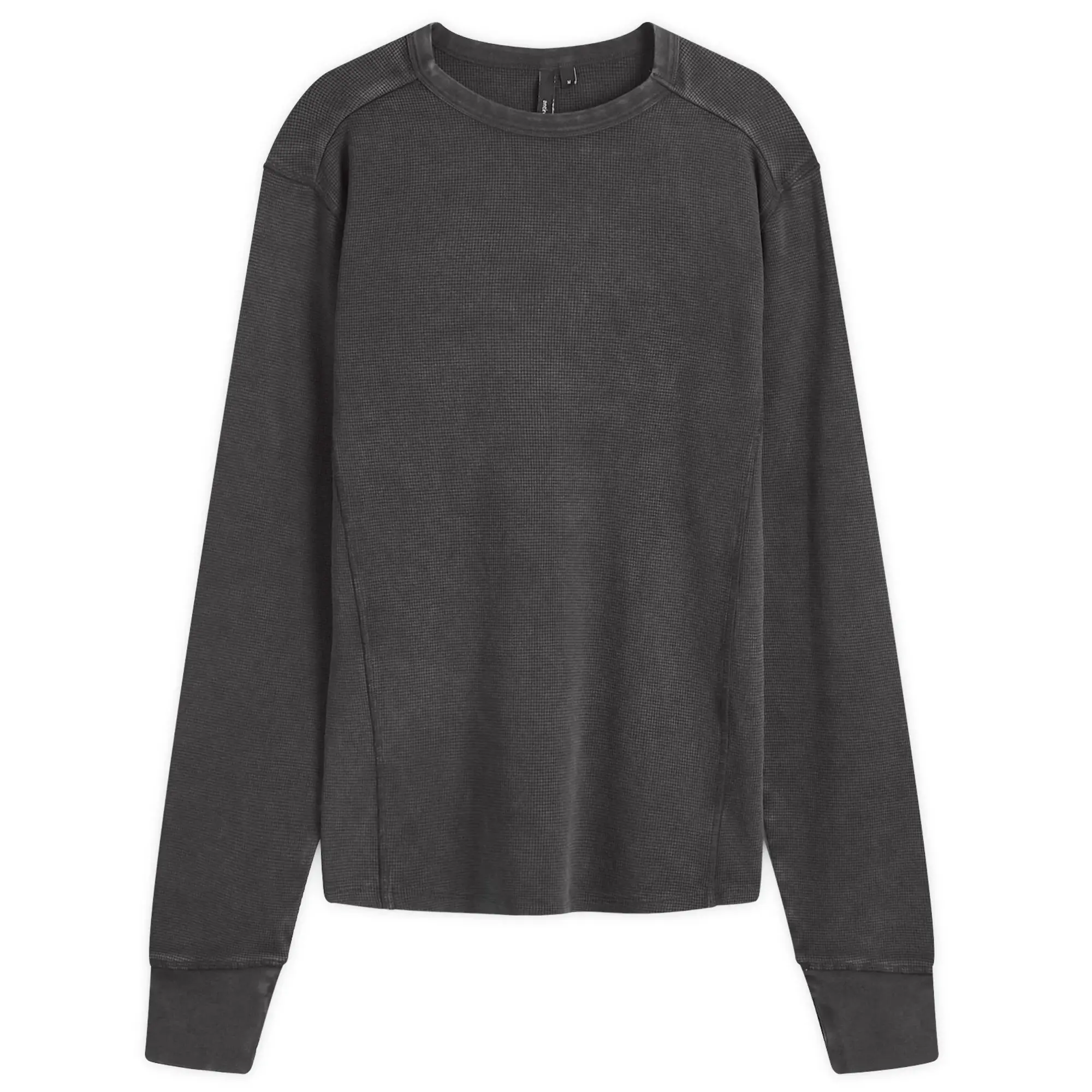Entire Studios Men's Thermal Waffle Long Sleeve T-Shirt Washed Black