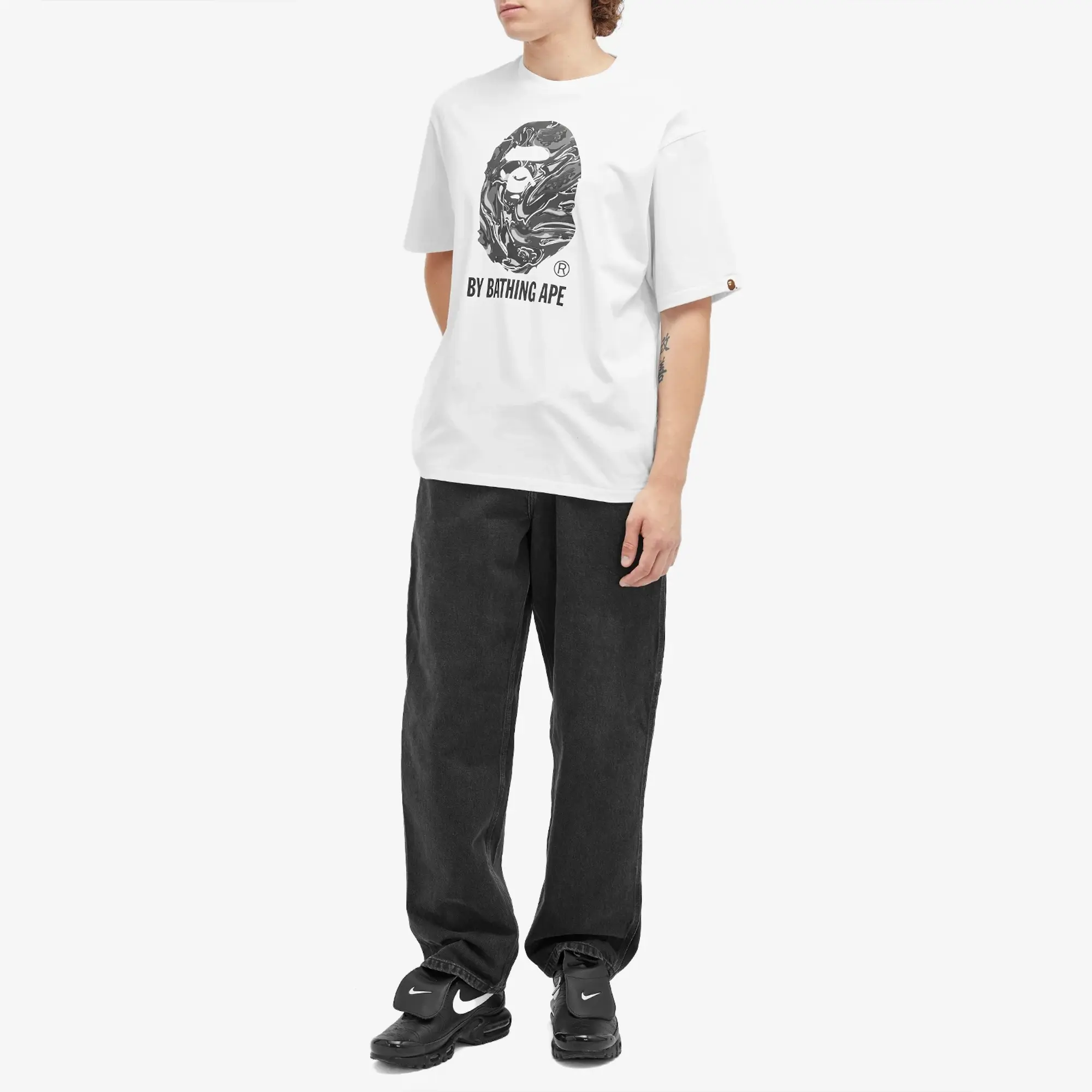 A Bathing Ape Men's Marbling Camo by Bathing Ape T-Shirt White