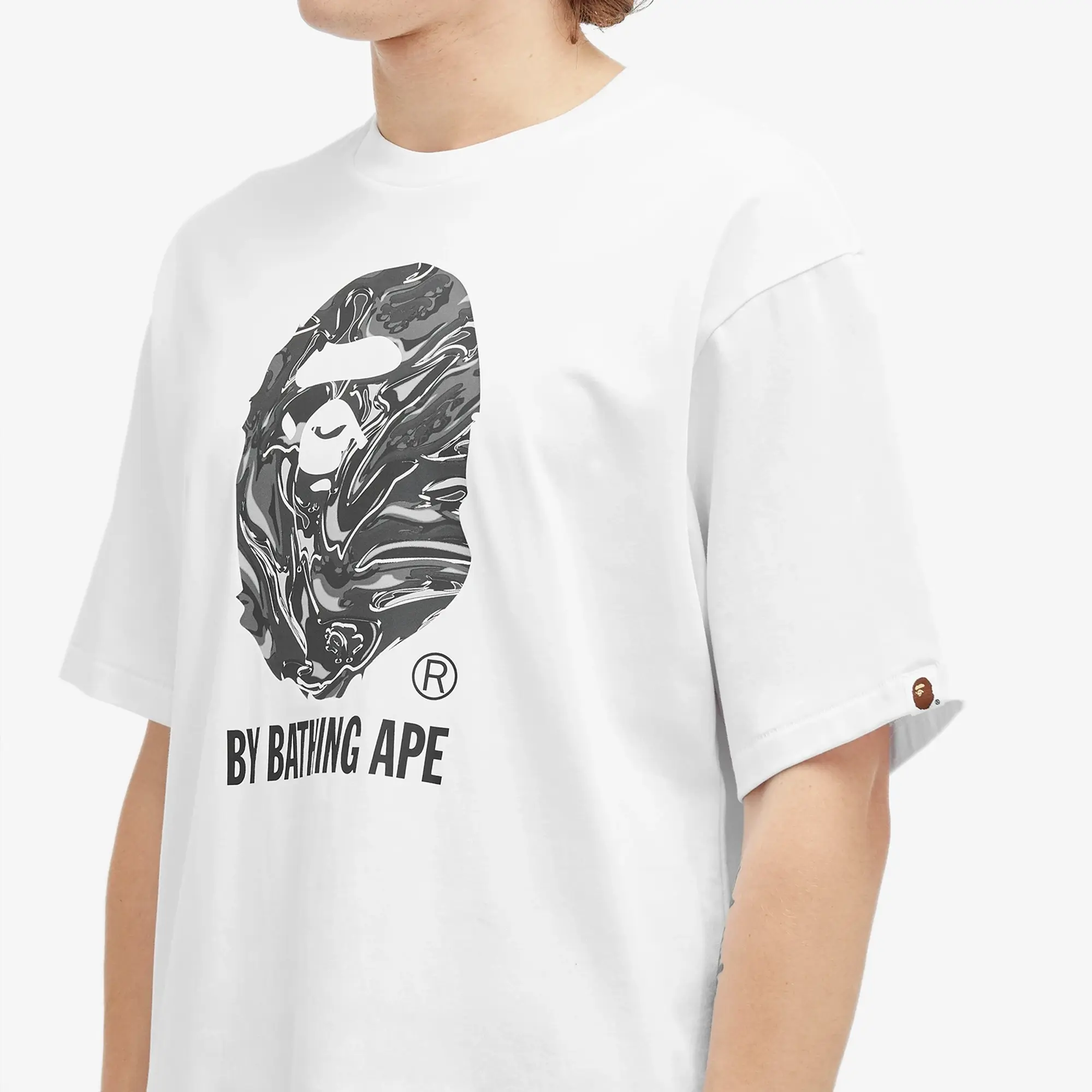 A Bathing Ape Men's Marbling Camo by Bathing Ape T-Shirt White