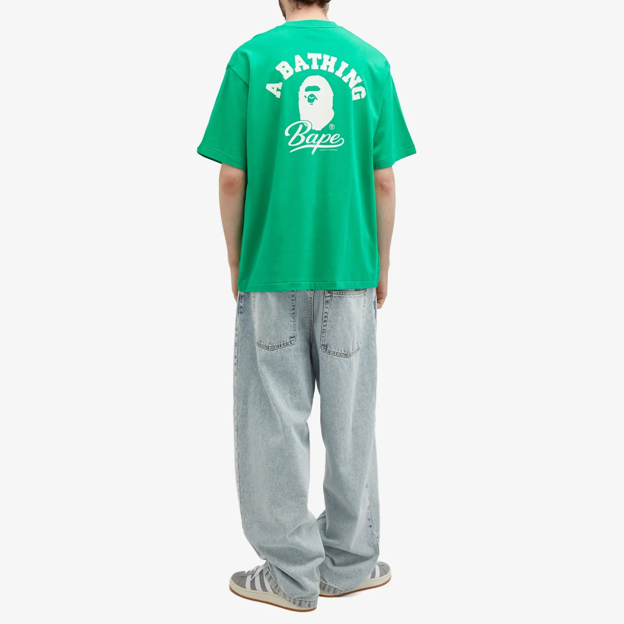 A Bathing Ape Men's Cursive College Logo T-Shirt Green