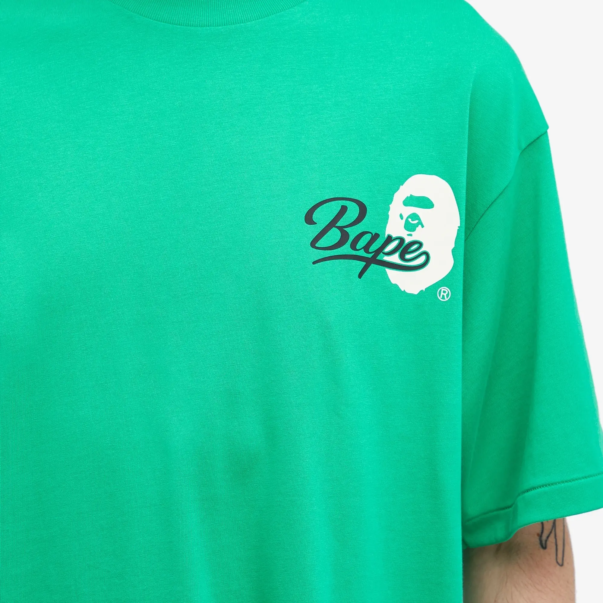 A Bathing Ape Men's Cursive College Logo T-Shirt Green