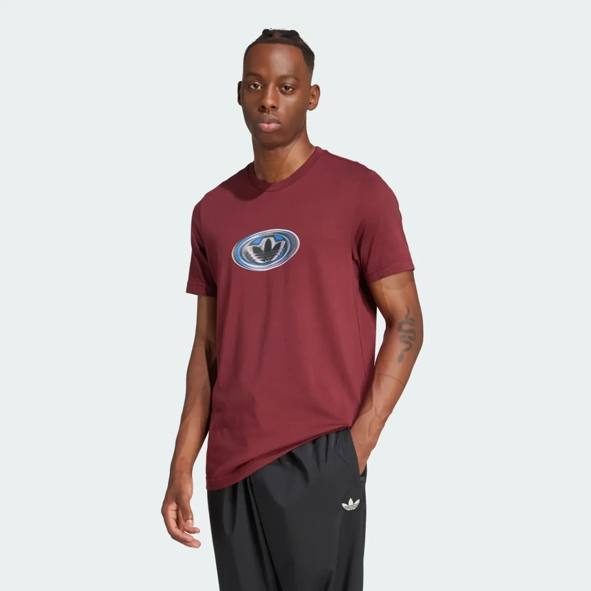 Adidas Originals Adidas Originals 90S Logo Tee In Shadow Red