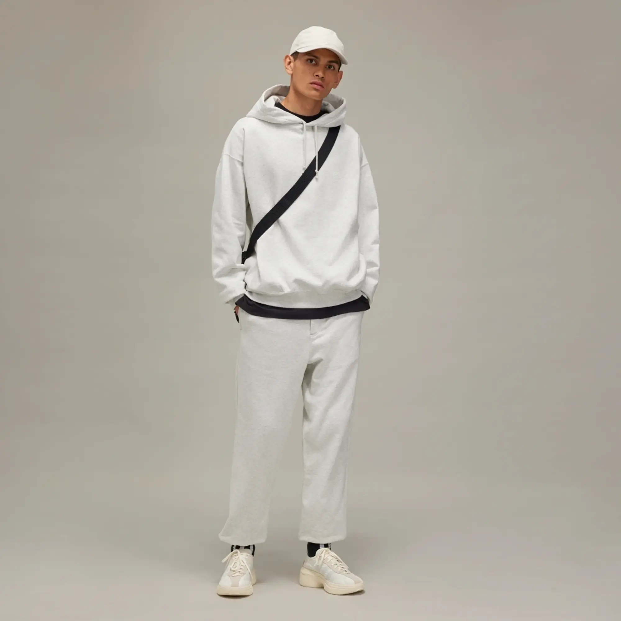 adidas Y-3 Men's Core Logo Hoodie Light Grey