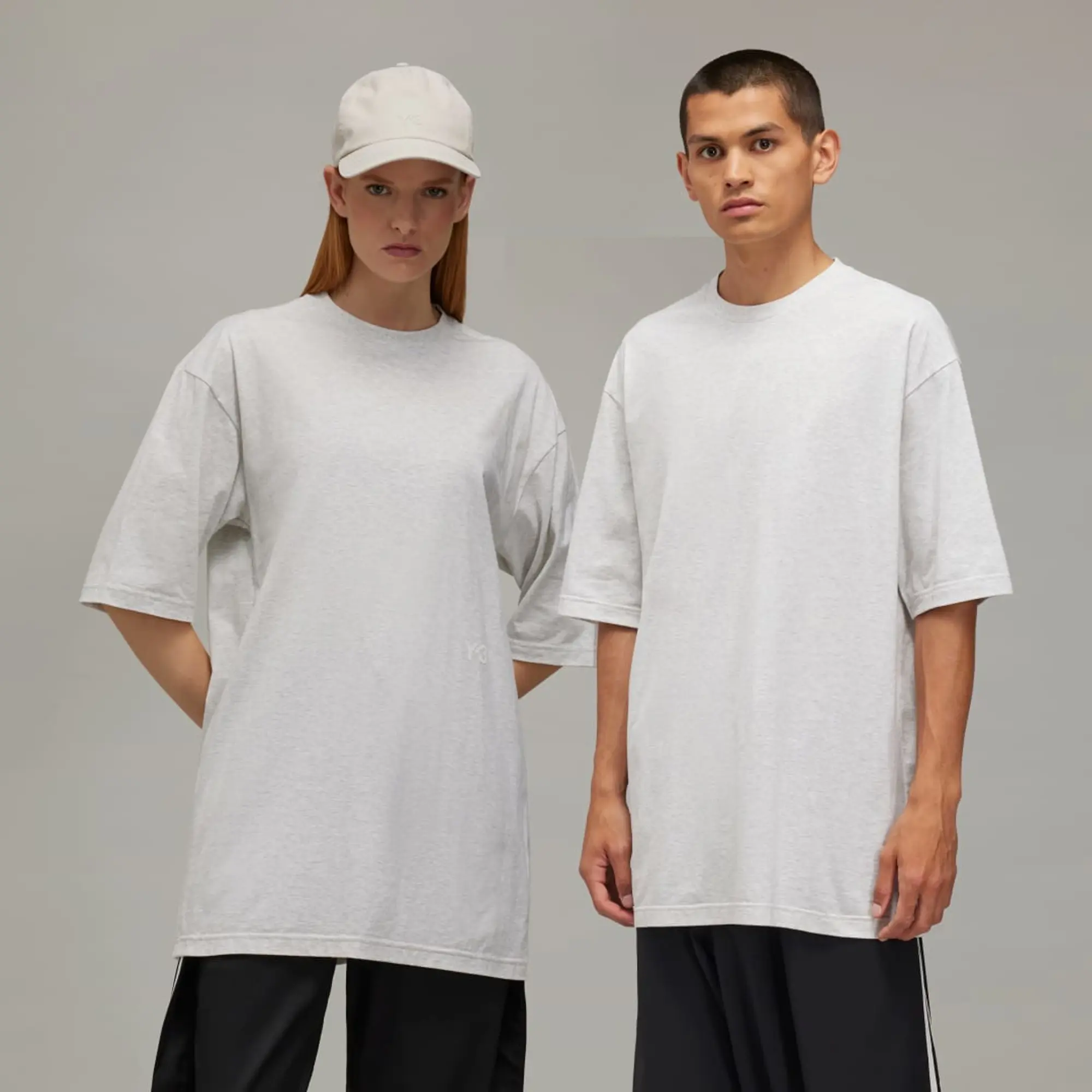 adidas Y-3 Men's Oversized Logo T-Shirt Light Grey