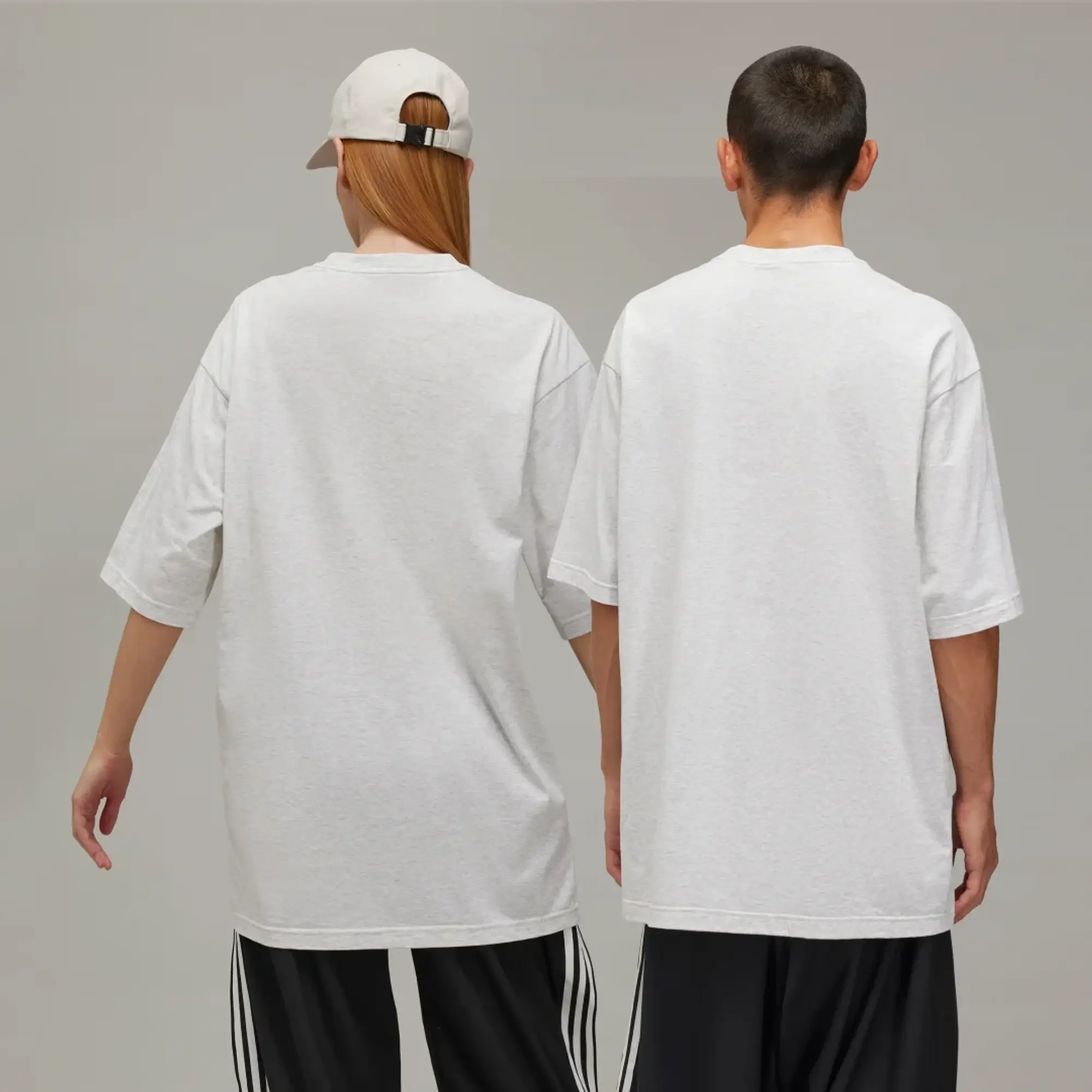adidas Y-3 Men's Oversized Logo T-Shirt Light Grey