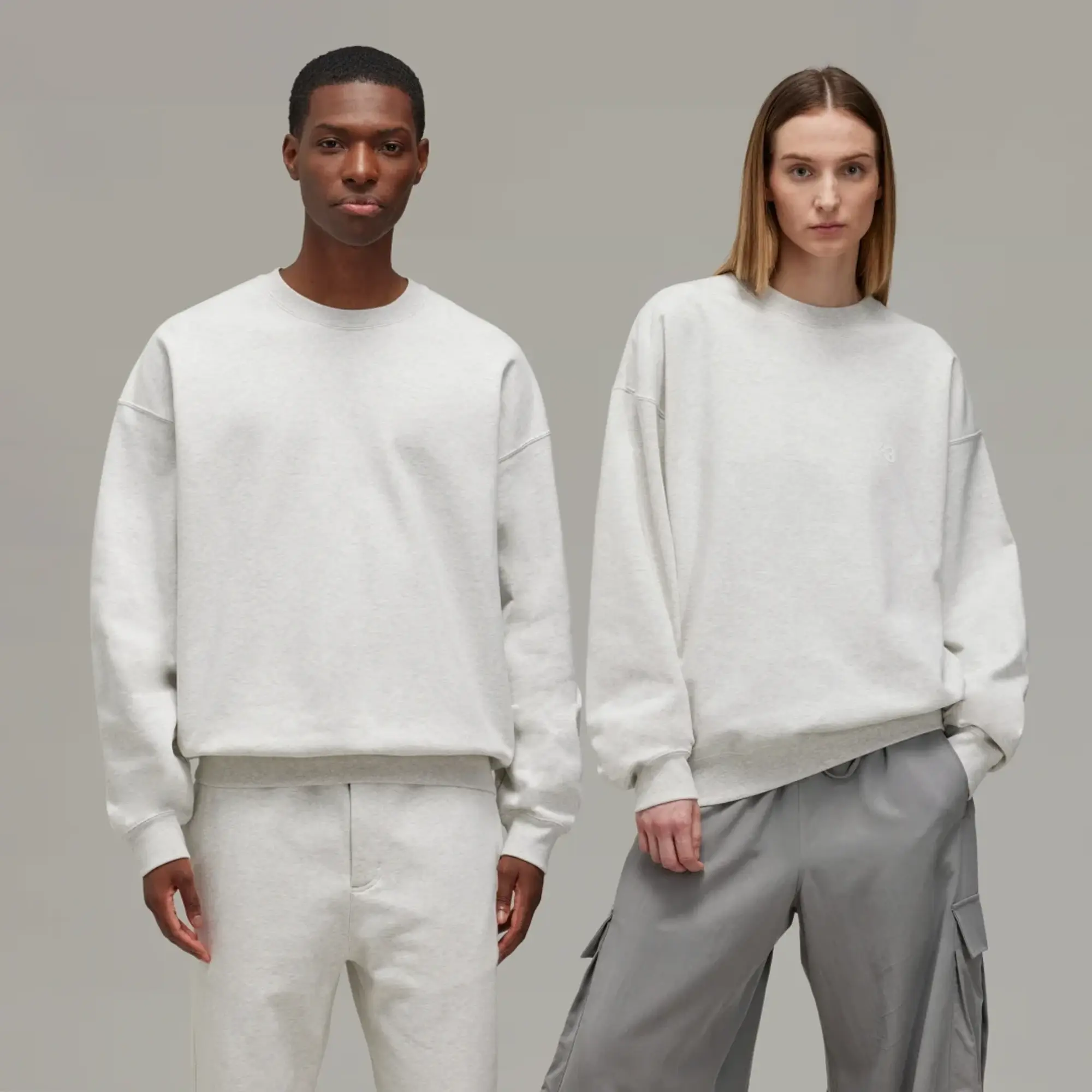 Y-3 Men's Core Logo Crew Sweat Light Grey