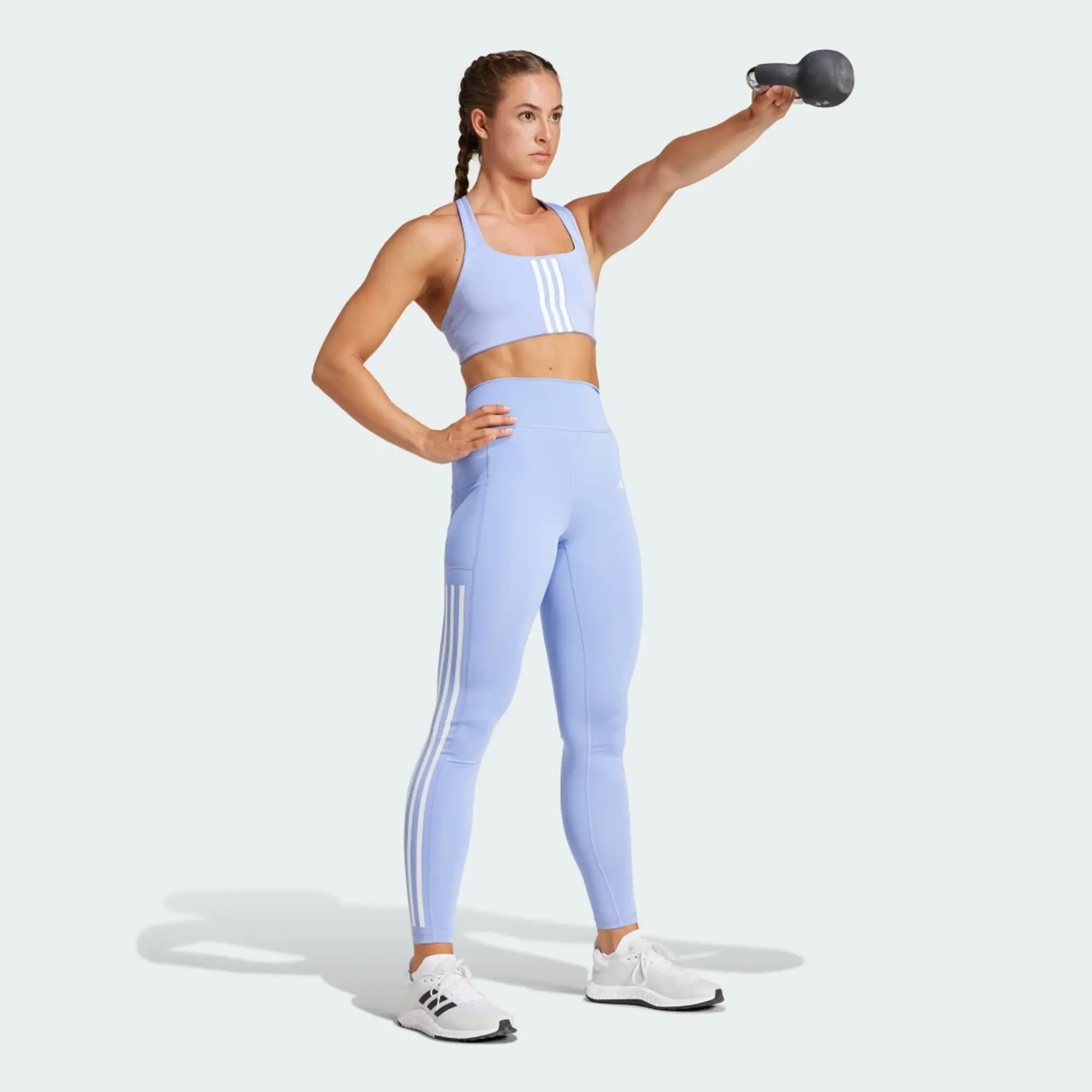 Adidas Training Optime Leggings In Blue