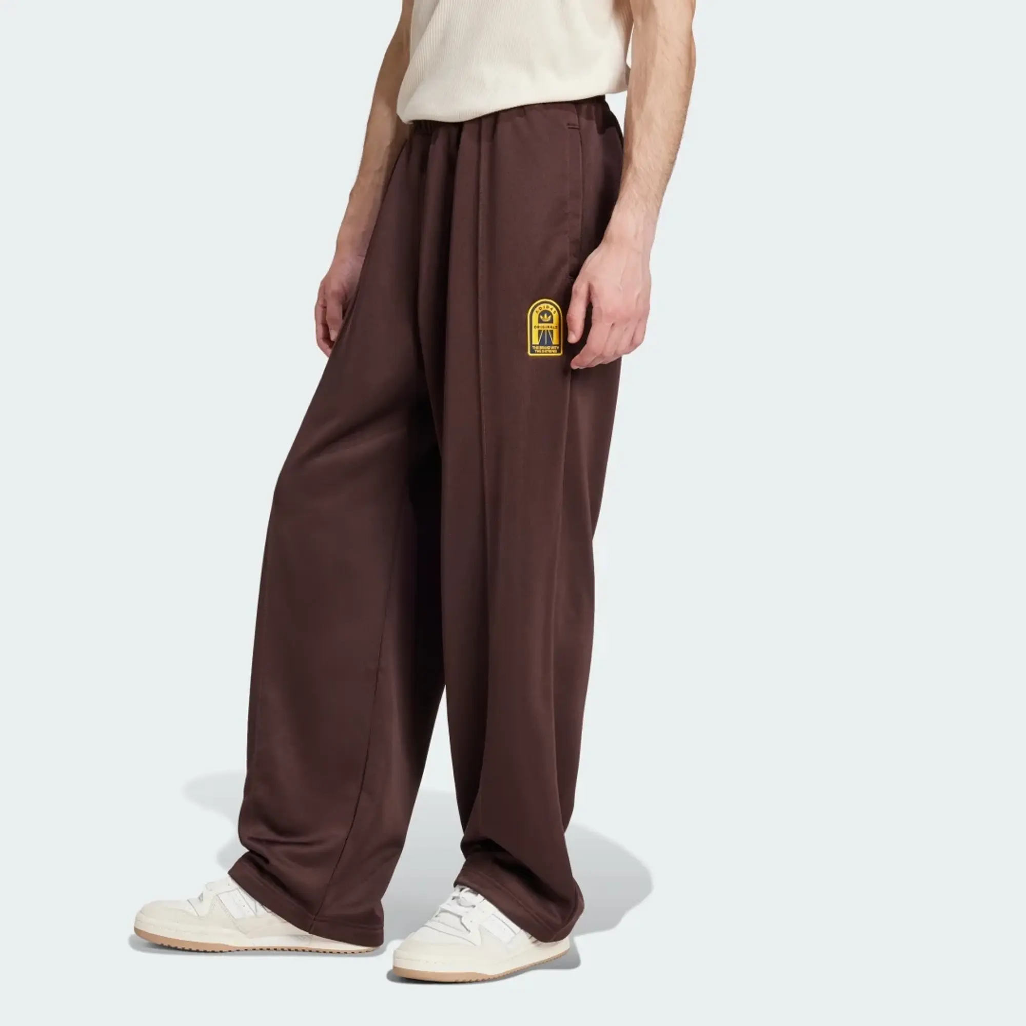 Adidas Originals Pintuck Track Pant In Shadow Brown