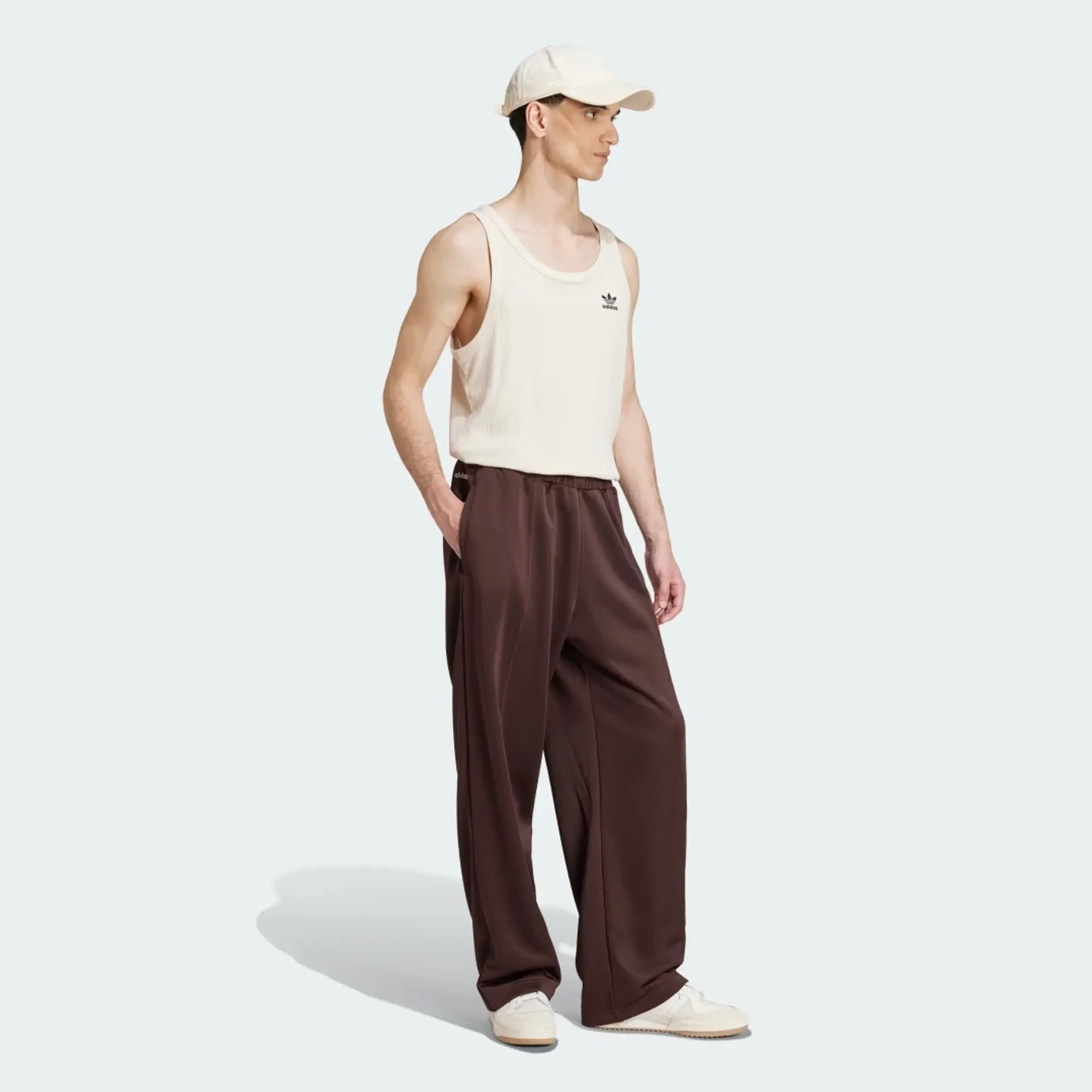 Adidas Originals Pintuck Track Pant In Shadow Brown