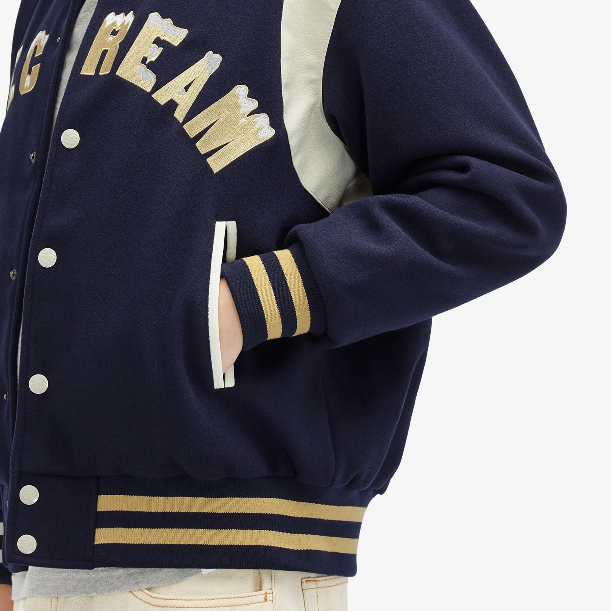 ICECREAM Men's Drippy Varsity Jacket Navy