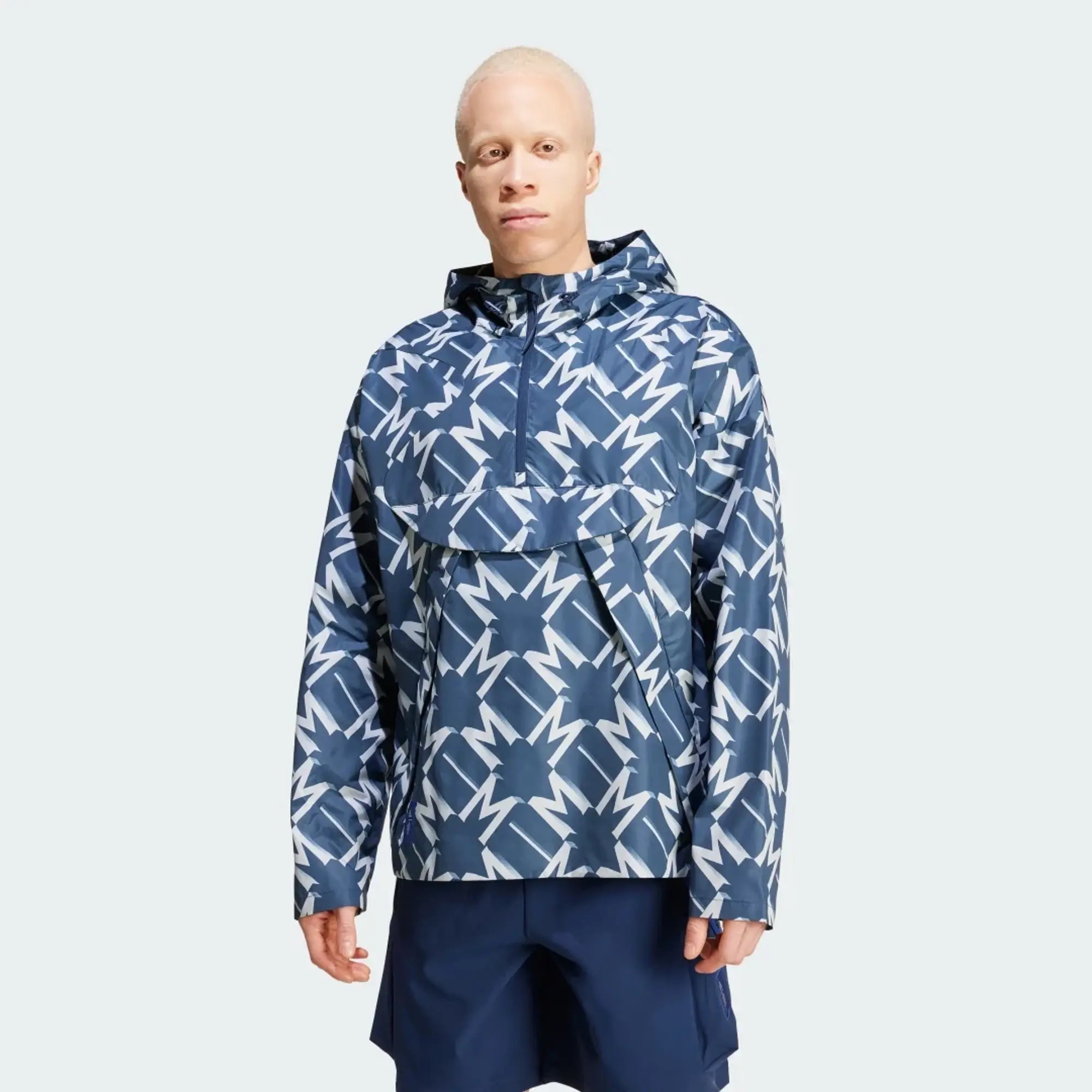 adidas Manchester United Seasonal Half-Zip Windbreaker Blue