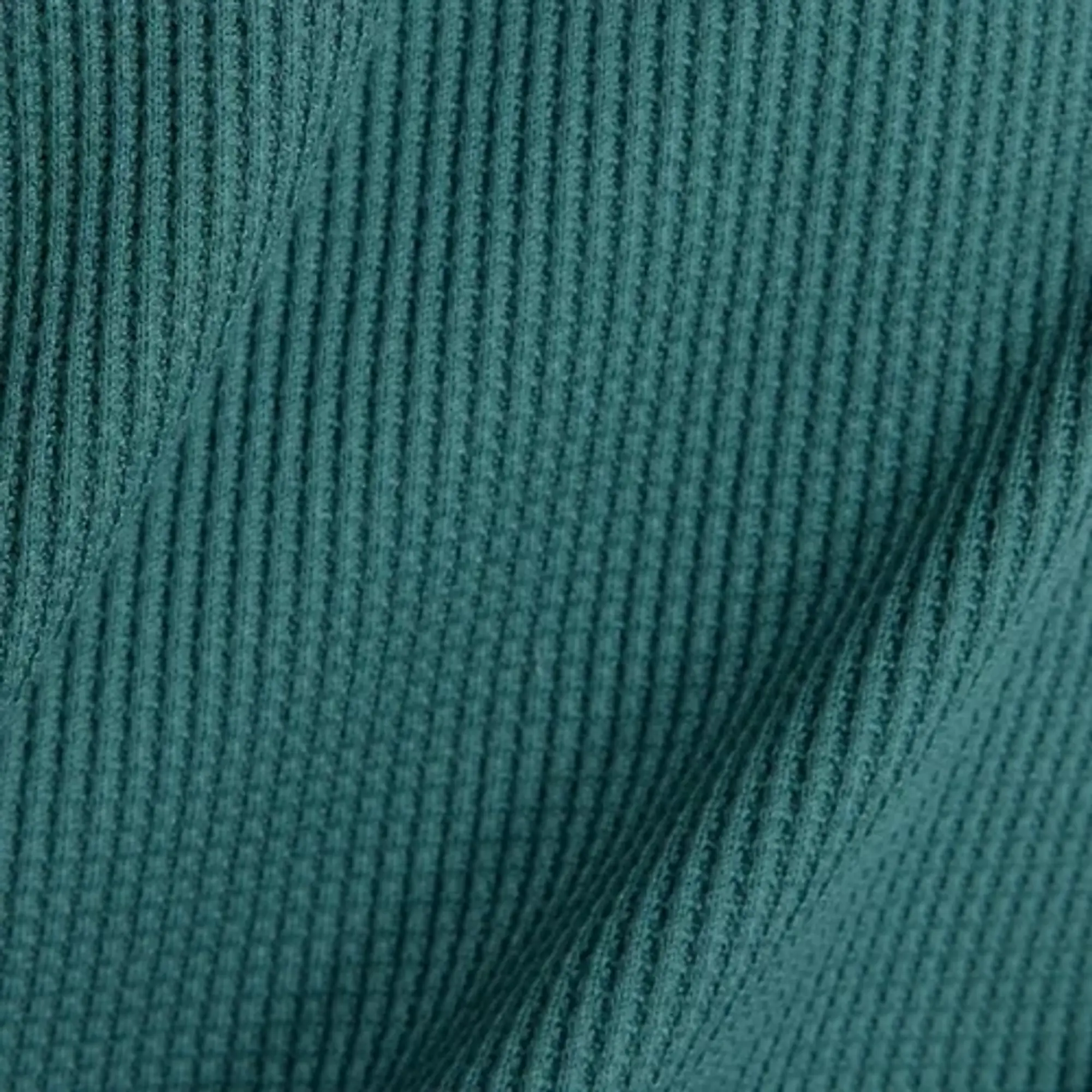 New Balance Men's Waffle Knit Long Sleeve Henley in Green Cotton