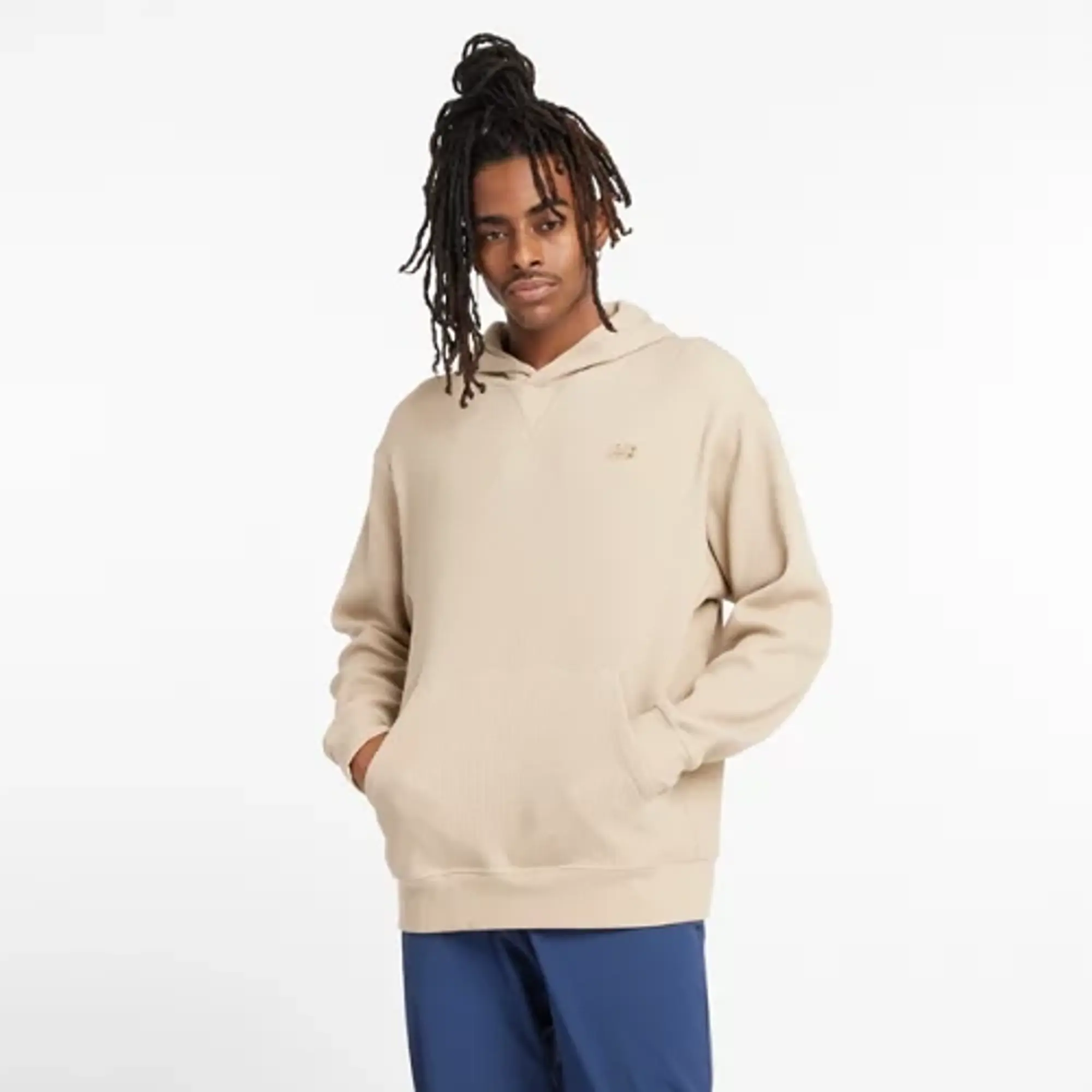 New Balance Men's Waffle Knit Hoodie in Grey Cotton