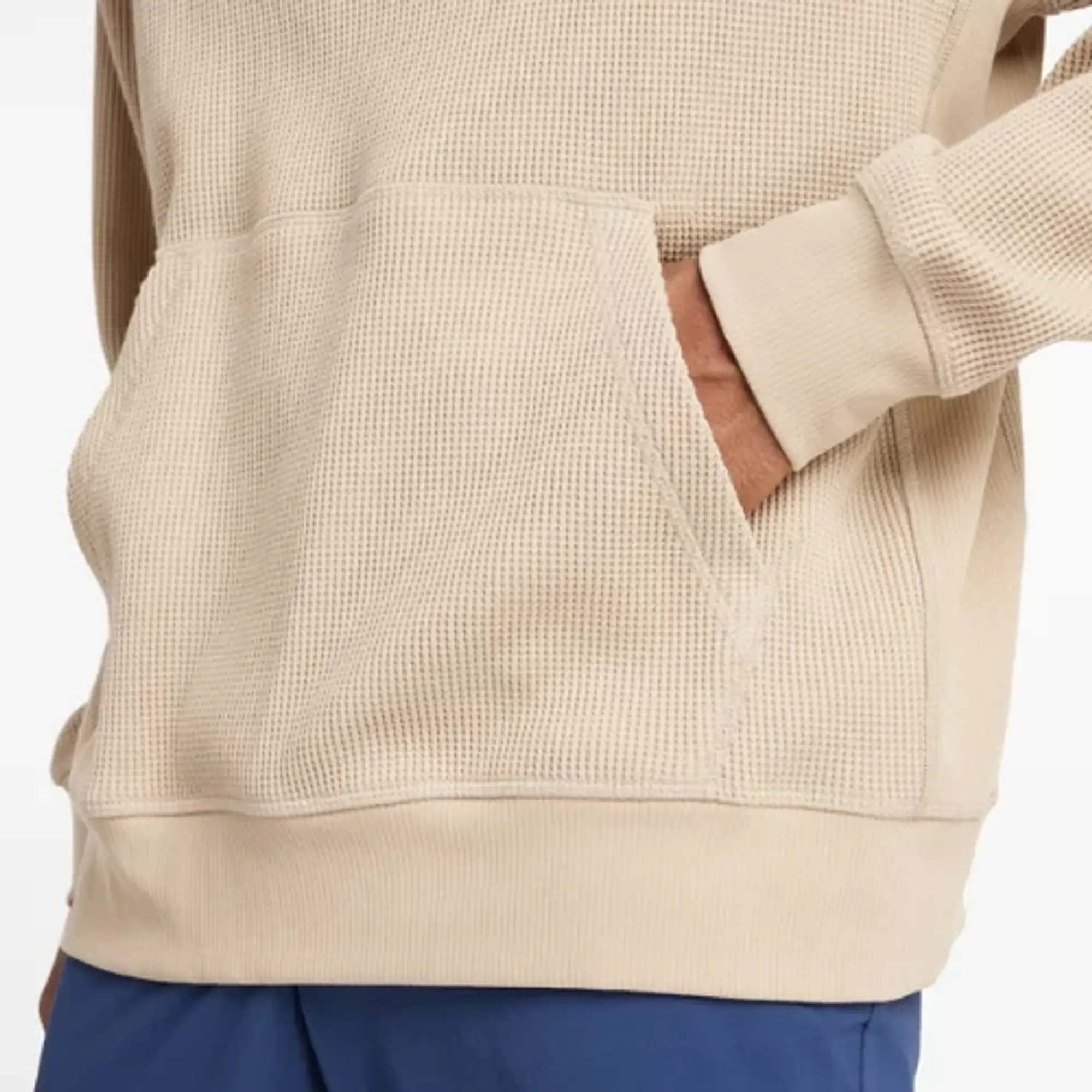 New Balance Men's Waffle Knit Hoodie in Grey Cotton