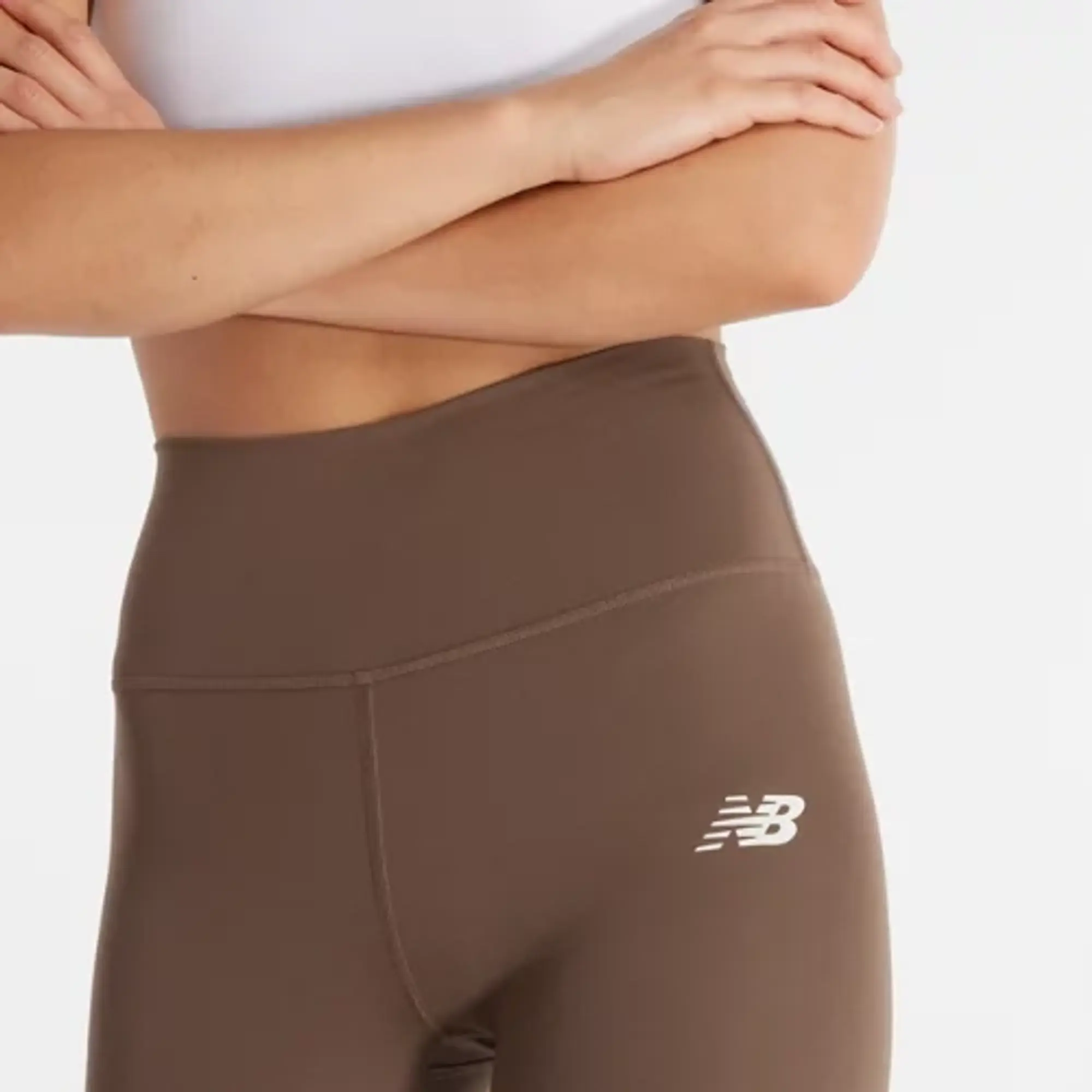 New Balance Women's NB Harmony High Rise Legging 27 in Brown Poly Knit