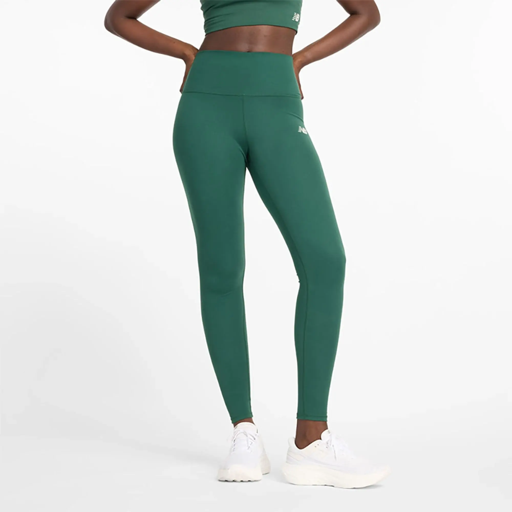 New Balance Women's NB Harmony High Rise Legging 27 in Green Poly Knit