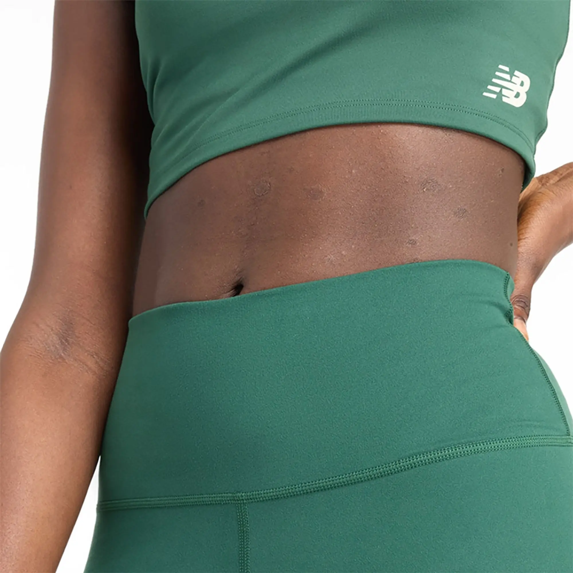 New Balance Women's NB Harmony High Rise Legging 27 in Green Poly Knit