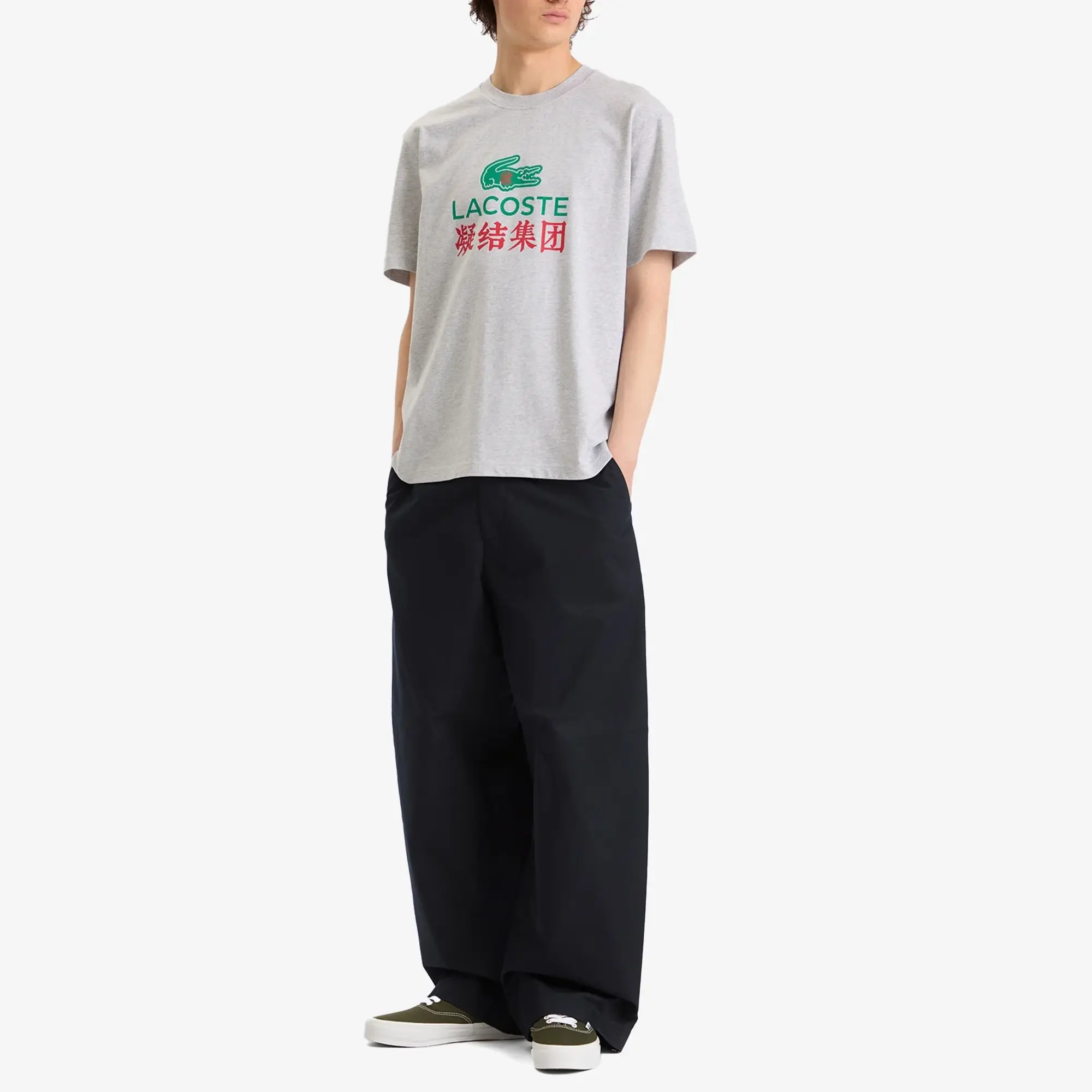 Lacoste x CLOT Printed Cotton T-shirt - Light Heathered Grey