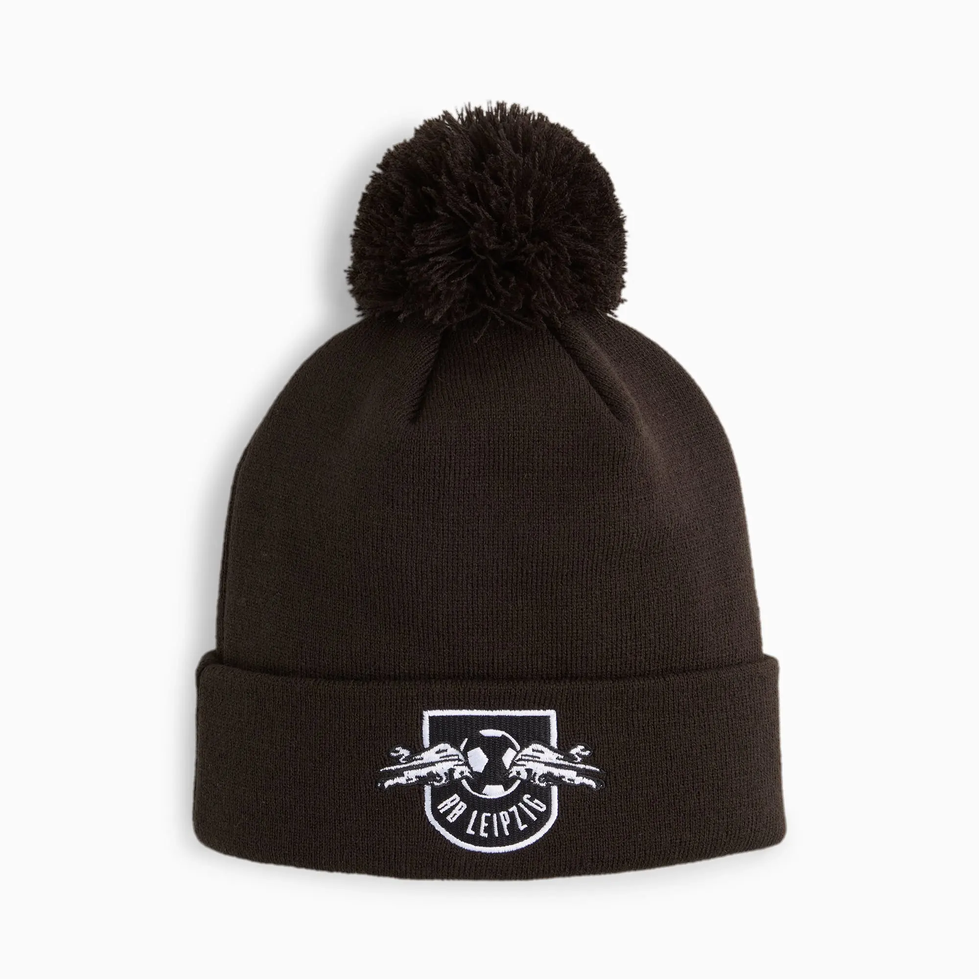 PUMA Rb Leipzig Ftblessentials Pom Pom Beanie Hat, Black/White