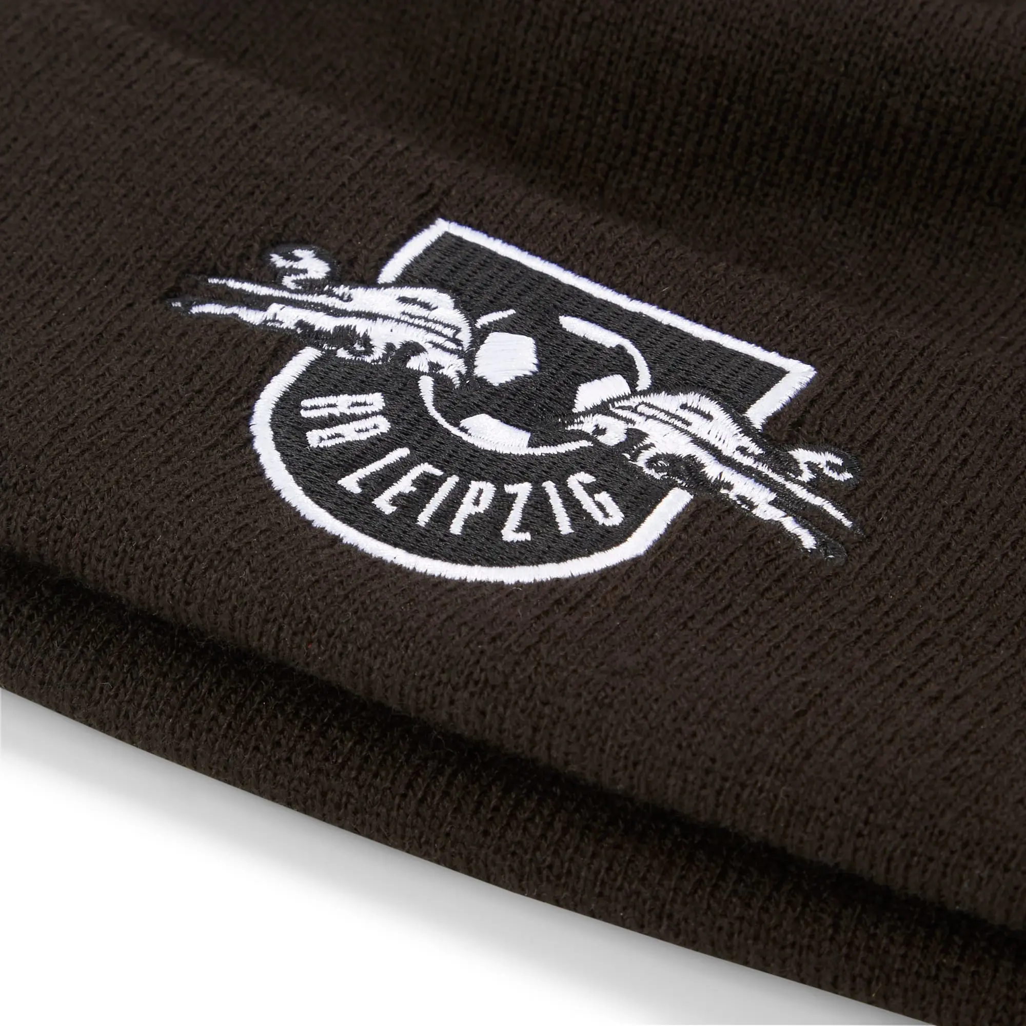 PUMA Rb Leipzig Ftblessentials Pom Pom Beanie Hat, Black/White