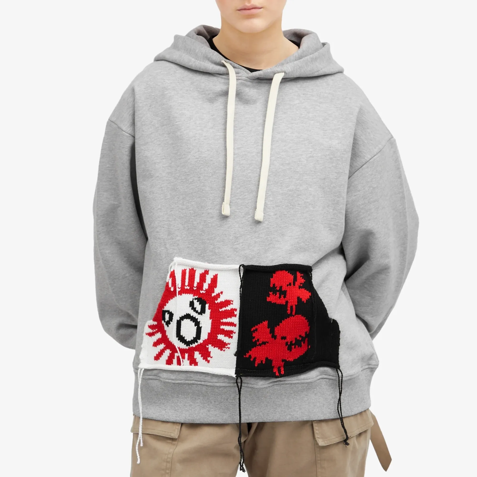 Charles Jeffrey Women's Loverboy Patch Rabbit Ears Hoodie Grey
