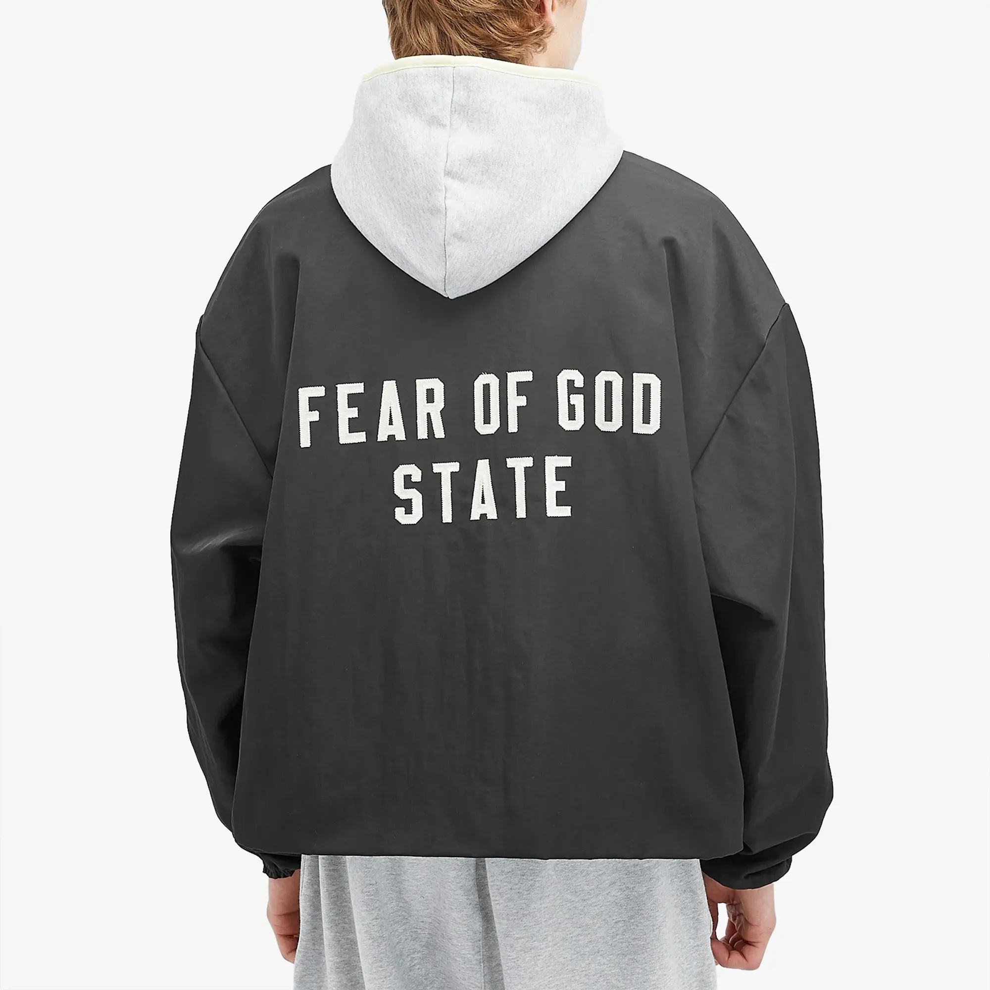 Fear of God ESSENTIALS Men's Textured Nylon Trucker Jacket Black