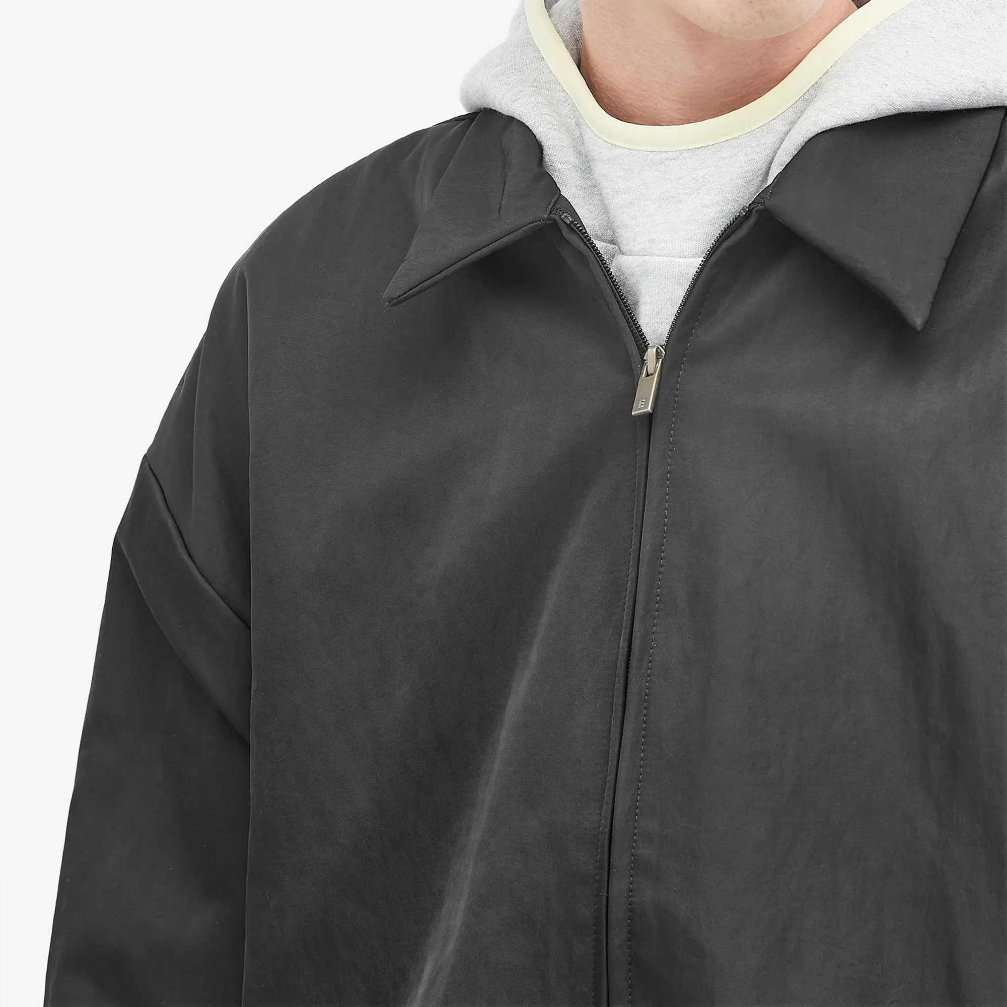 Fear of God ESSENTIALS Men's Textured Nylon Trucker Jacket Black