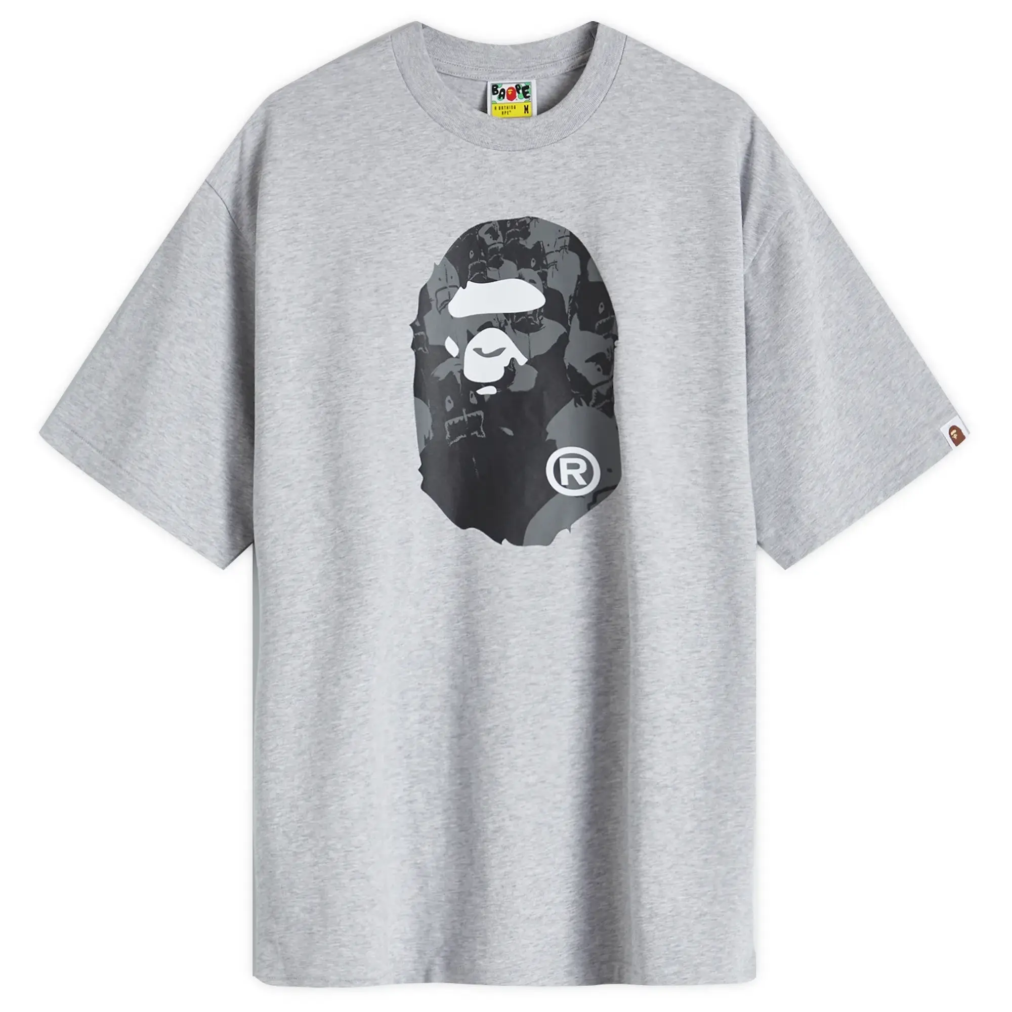 A Bathing Ape Men's Shark College Logo T-Shirt Grey