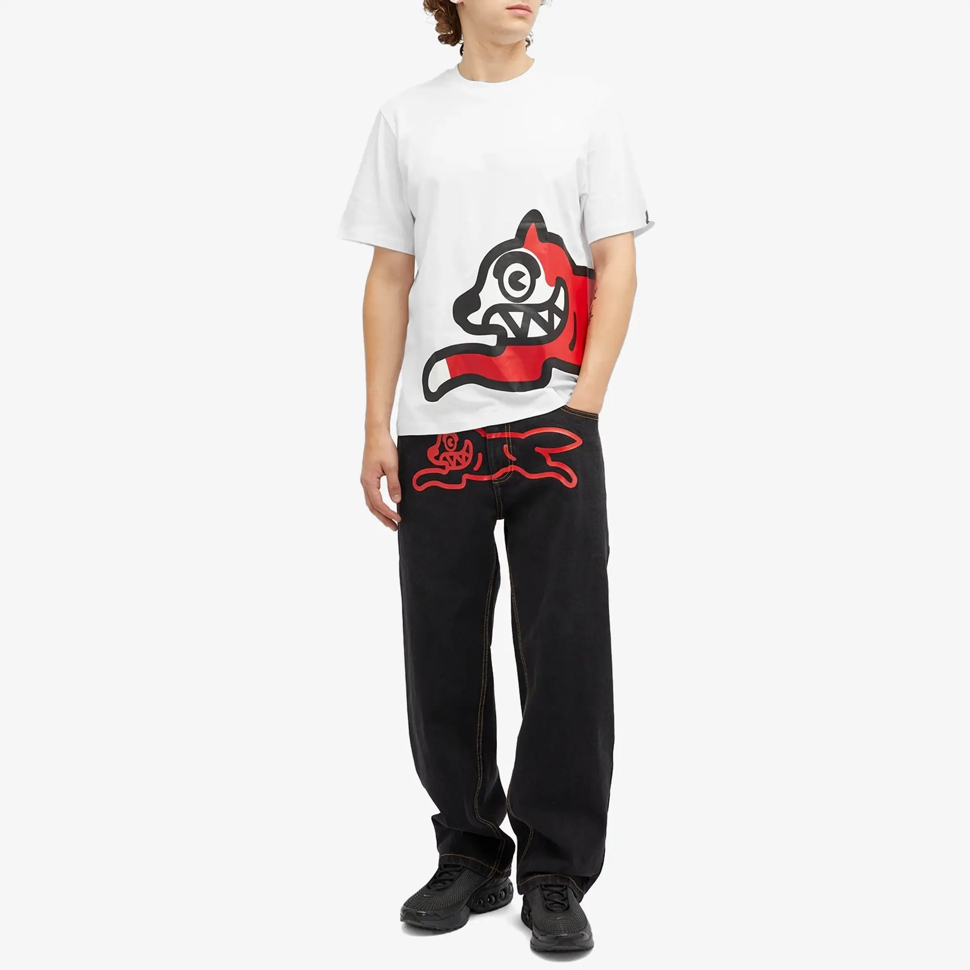 ICECREAM Men's Jumbo Running Dog T-Shirt White