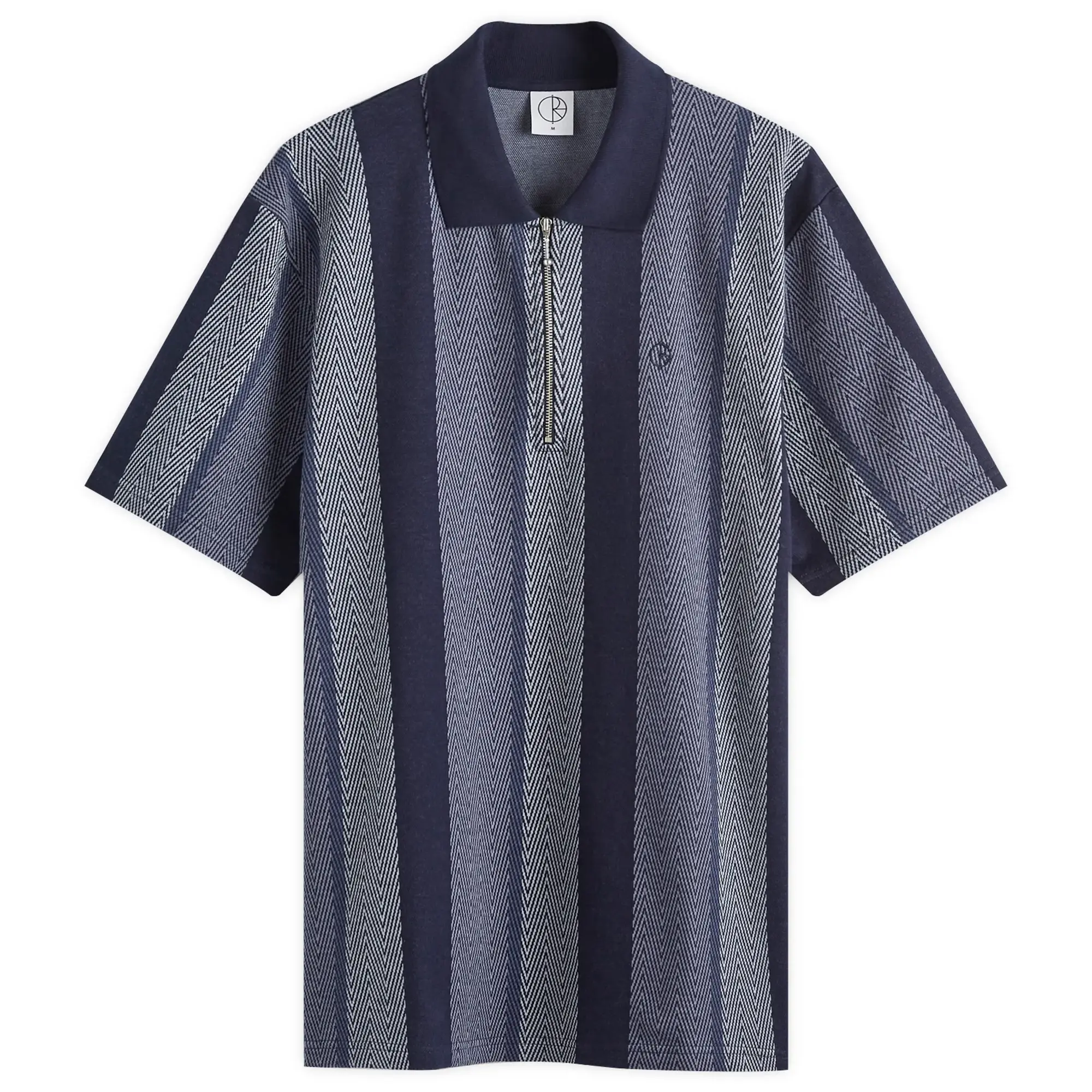 Polar Skate Co. Men's Herringbone Jacques Short Sleeve Polo Blue