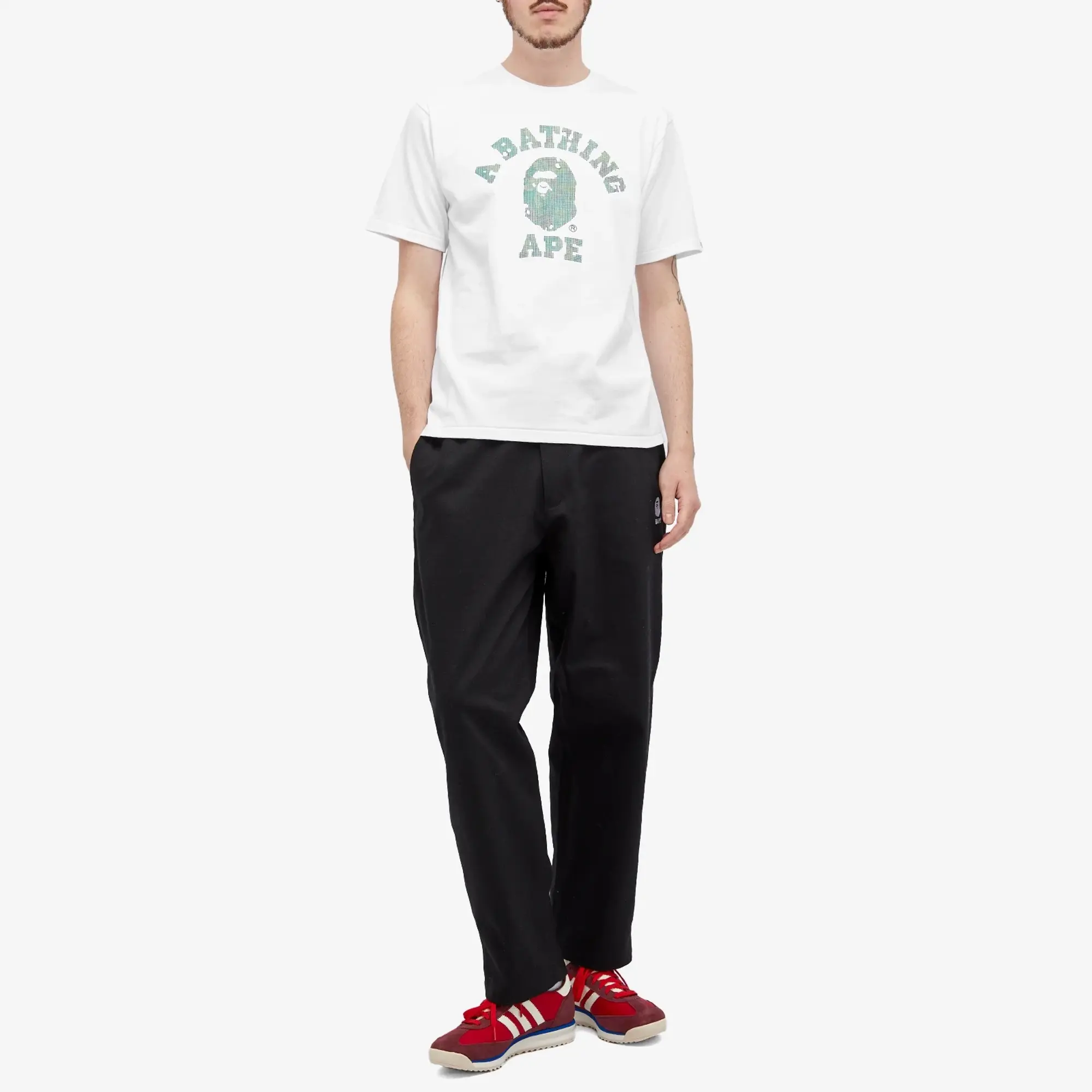 A Bathing Ape Men's Bitmap College T-Shirt White