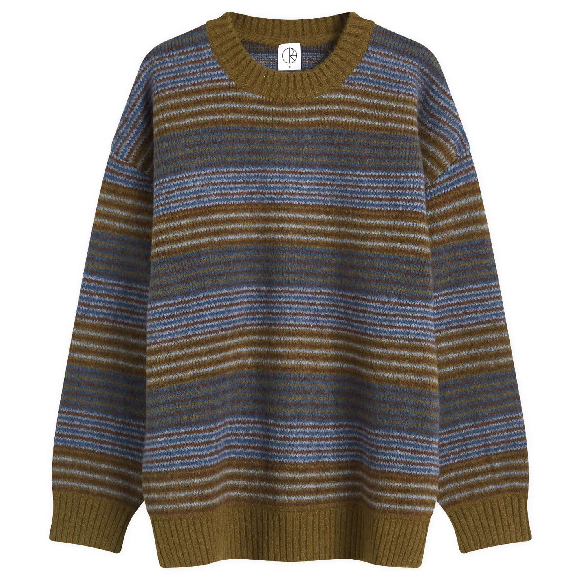 Polar Skate Co. Men's George Stripe Jumper Blue Green Stripe
