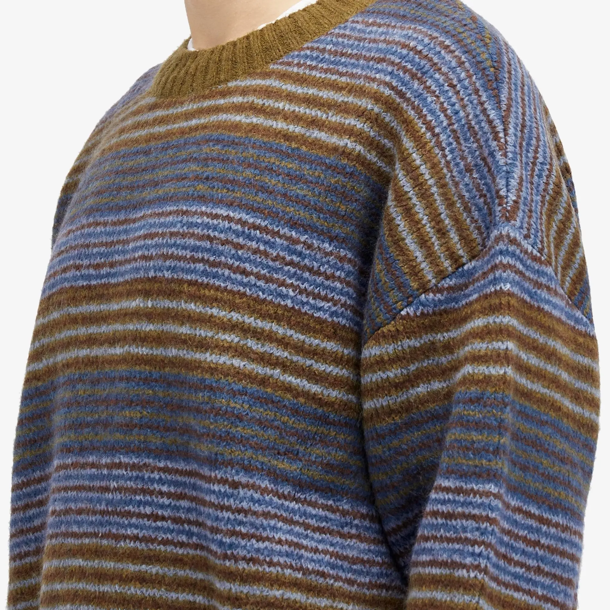 Polar Skate Co. Men's George Stripe Jumper Blue Green Stripe