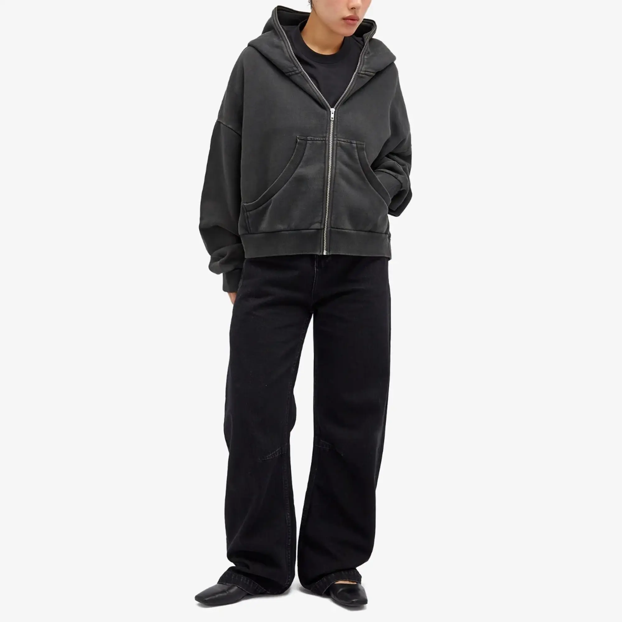 Entire Studios Eternal Full- Zip Hoodie Washed Black