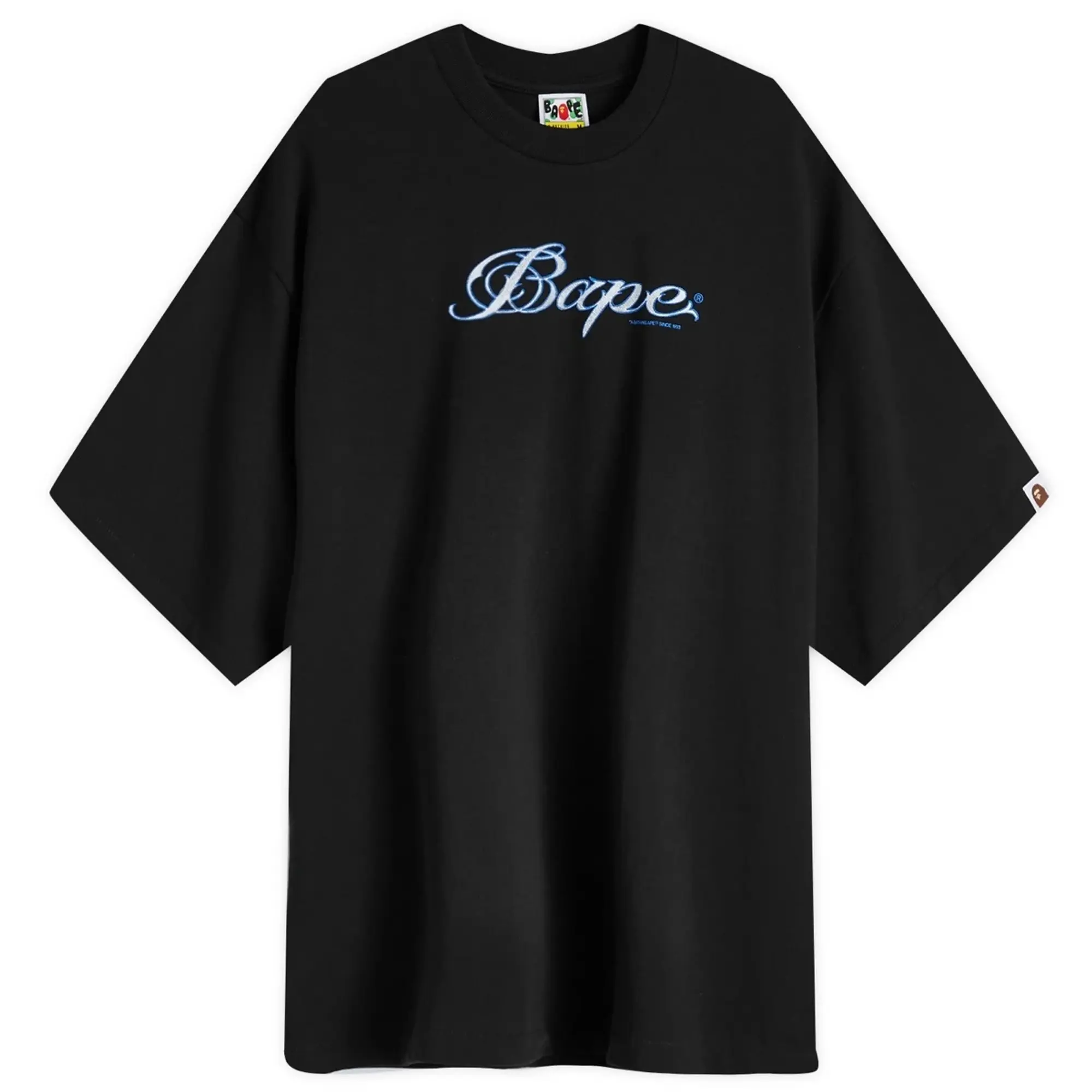 T-Shirt A Bathing Ape Logo Relaxed Fit Short Sleeve Tee Black L
