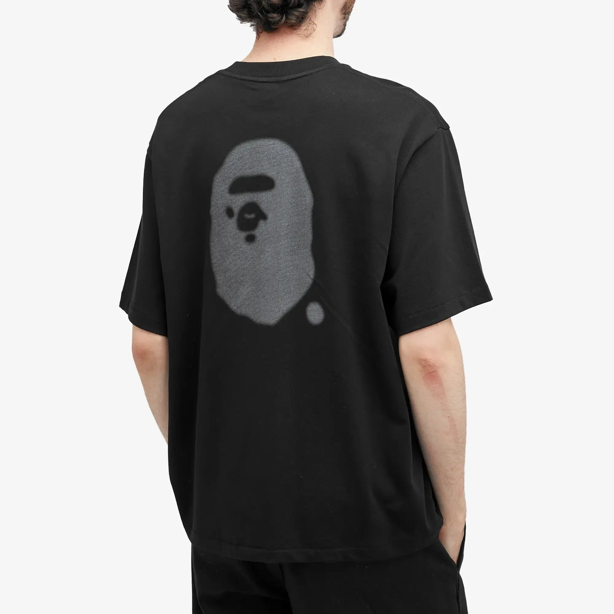 T-Shirt A Bathing Ape Logo Relaxed Fit Short Sleeve Tee Black L