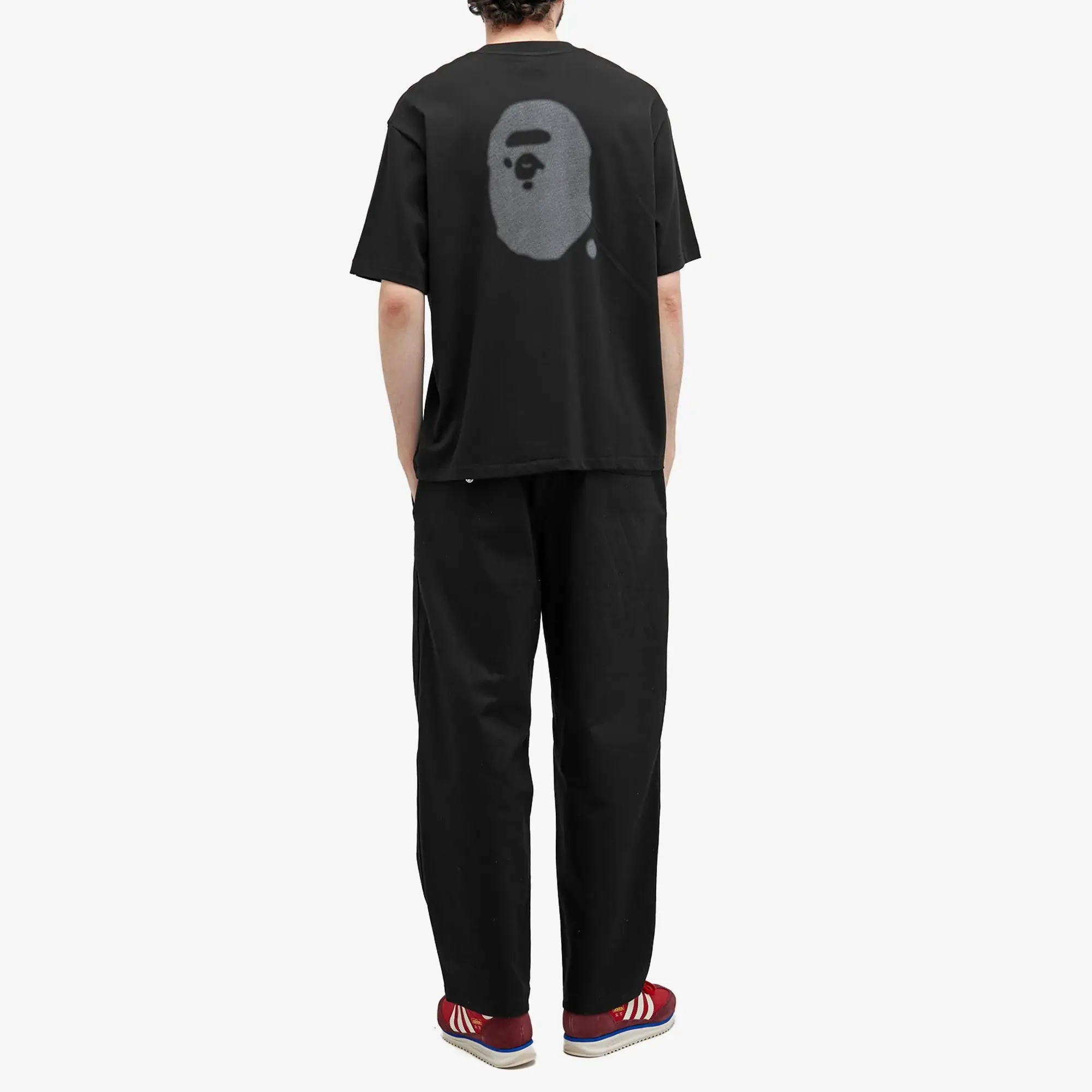 T-Shirt A Bathing Ape Logo Relaxed Fit Short Sleeve Tee Black L