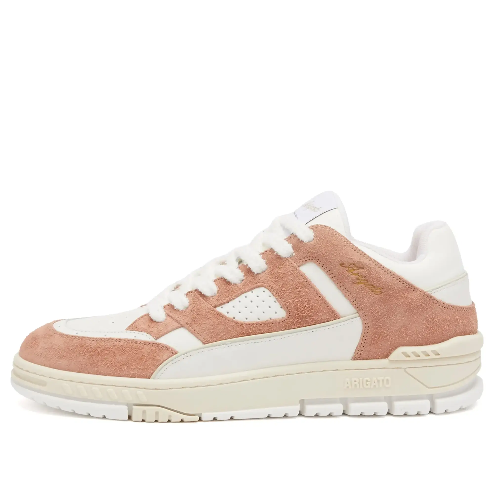 Axel Arigato Men's Area Lo Sneaker Off White/Light Brown Hairy Suede