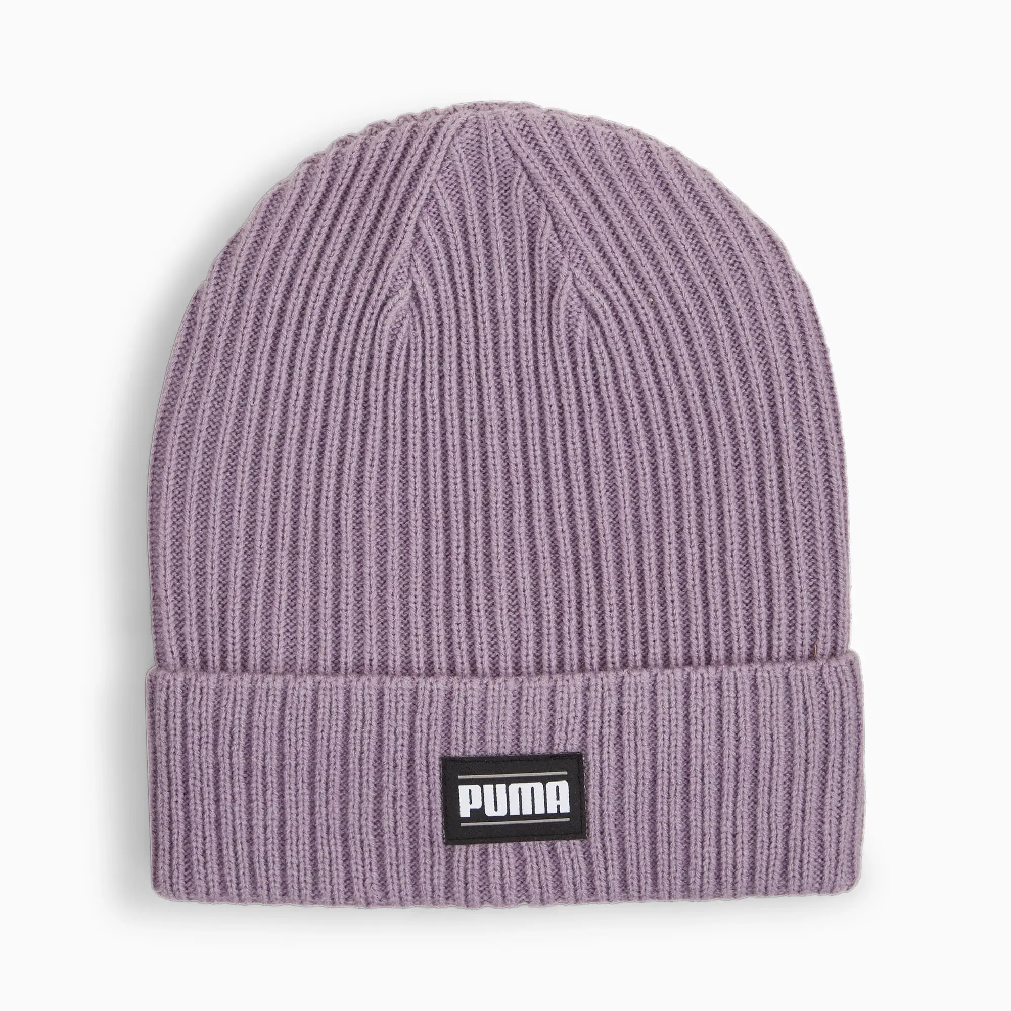 PUMA Classic Cuff Ribbed Beanie Hat, Pale Plum