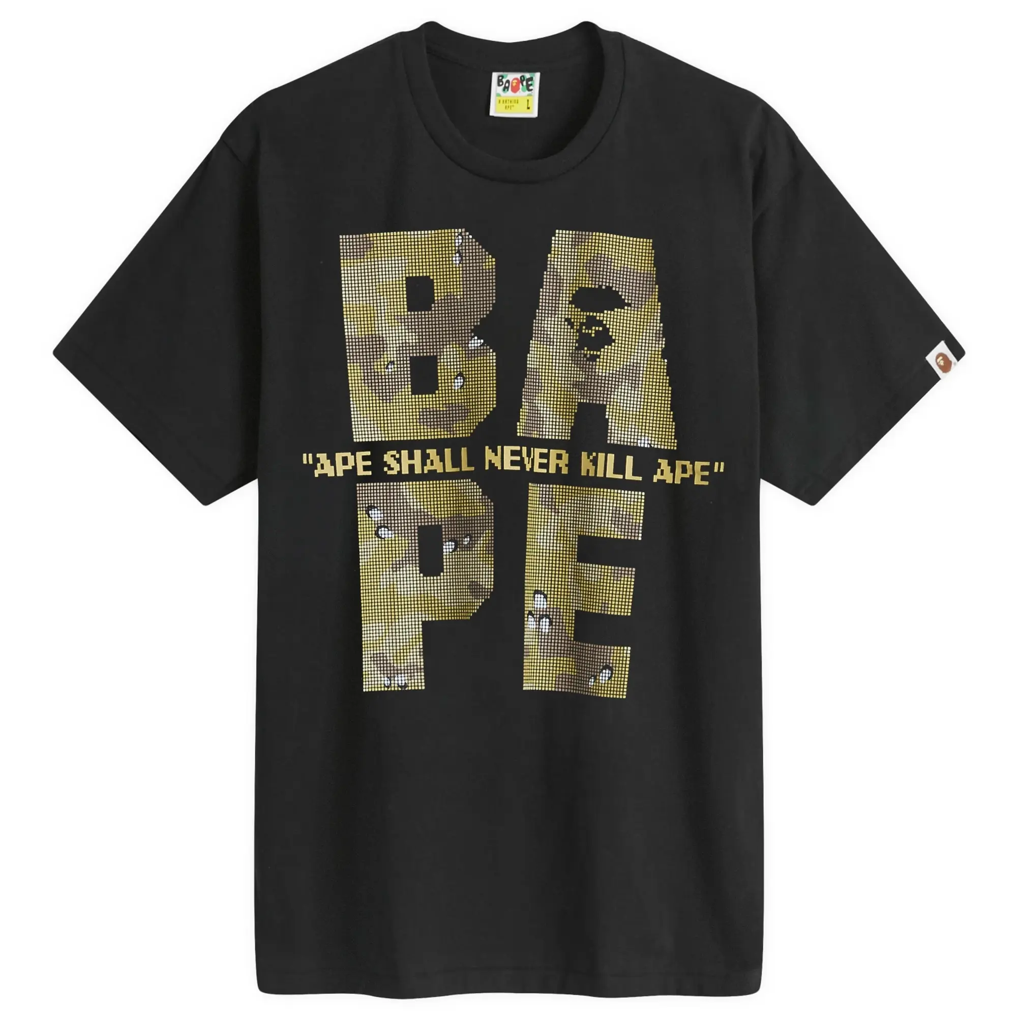 A Bathing Ape Men's Bitmap Logo T-Shirt Black