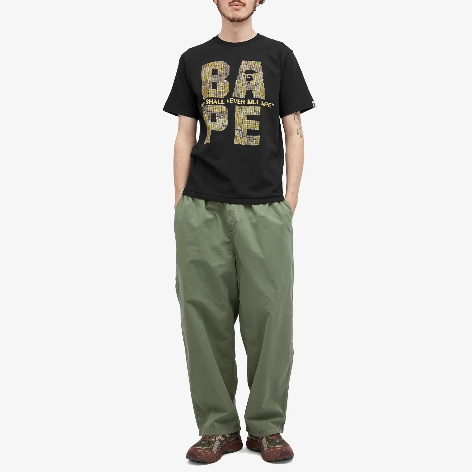 A Bathing Ape Men's Bitmap Logo T-Shirt Black