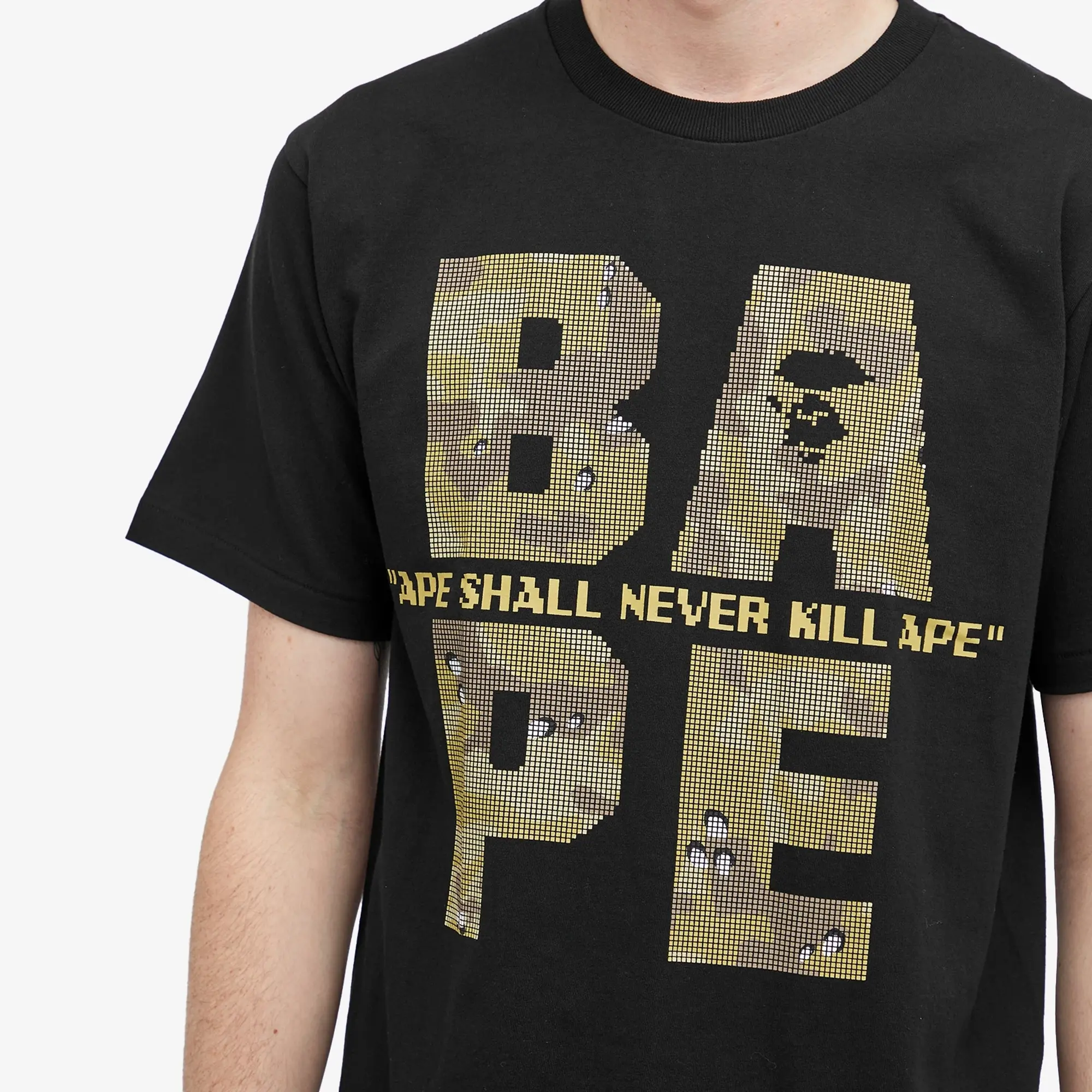 A Bathing Ape Men's Bitmap Logo T-Shirt Black
