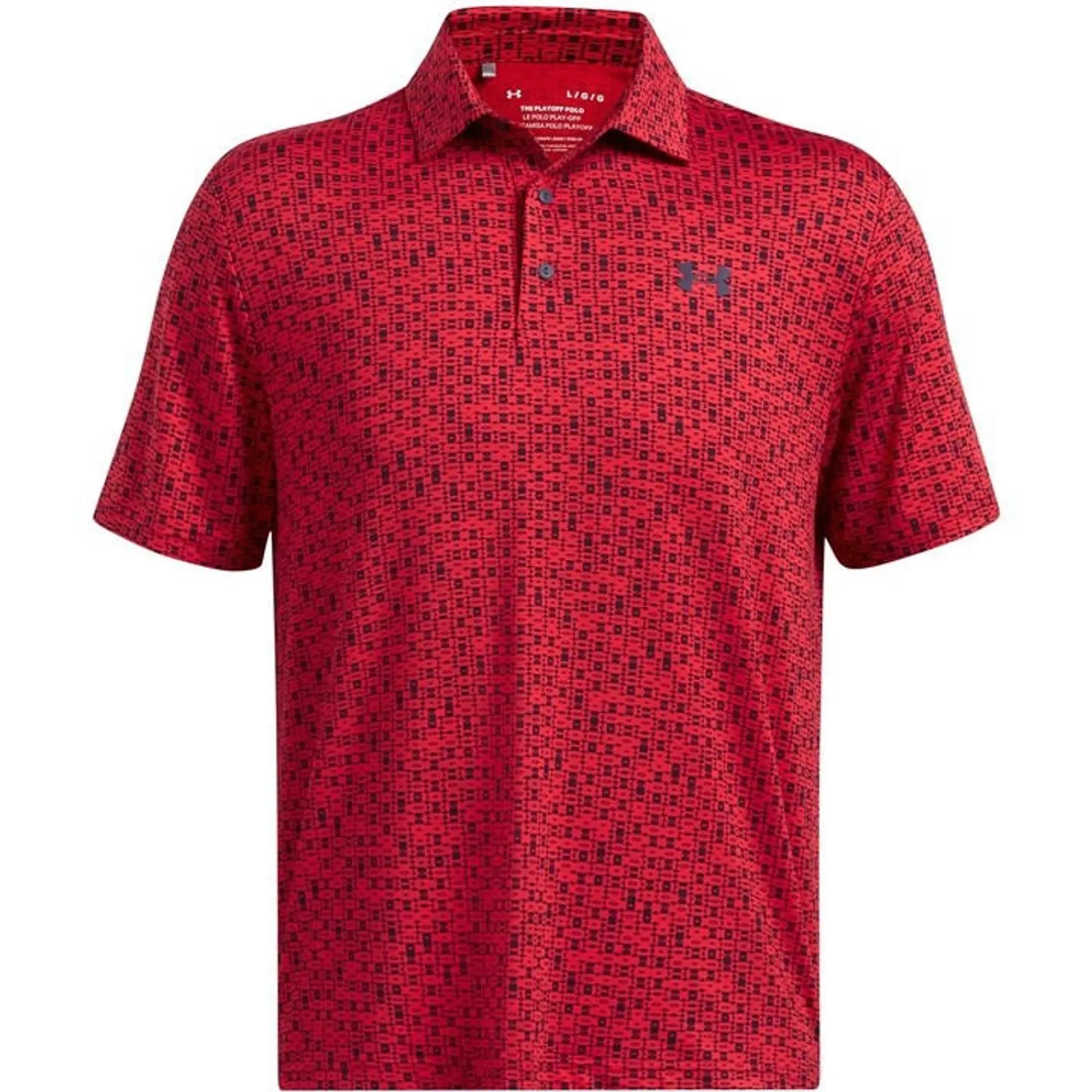 Men's  Under Armour  Playoff 3.0 Printed Polo Red / Midnight Navy / Midnight Navy L